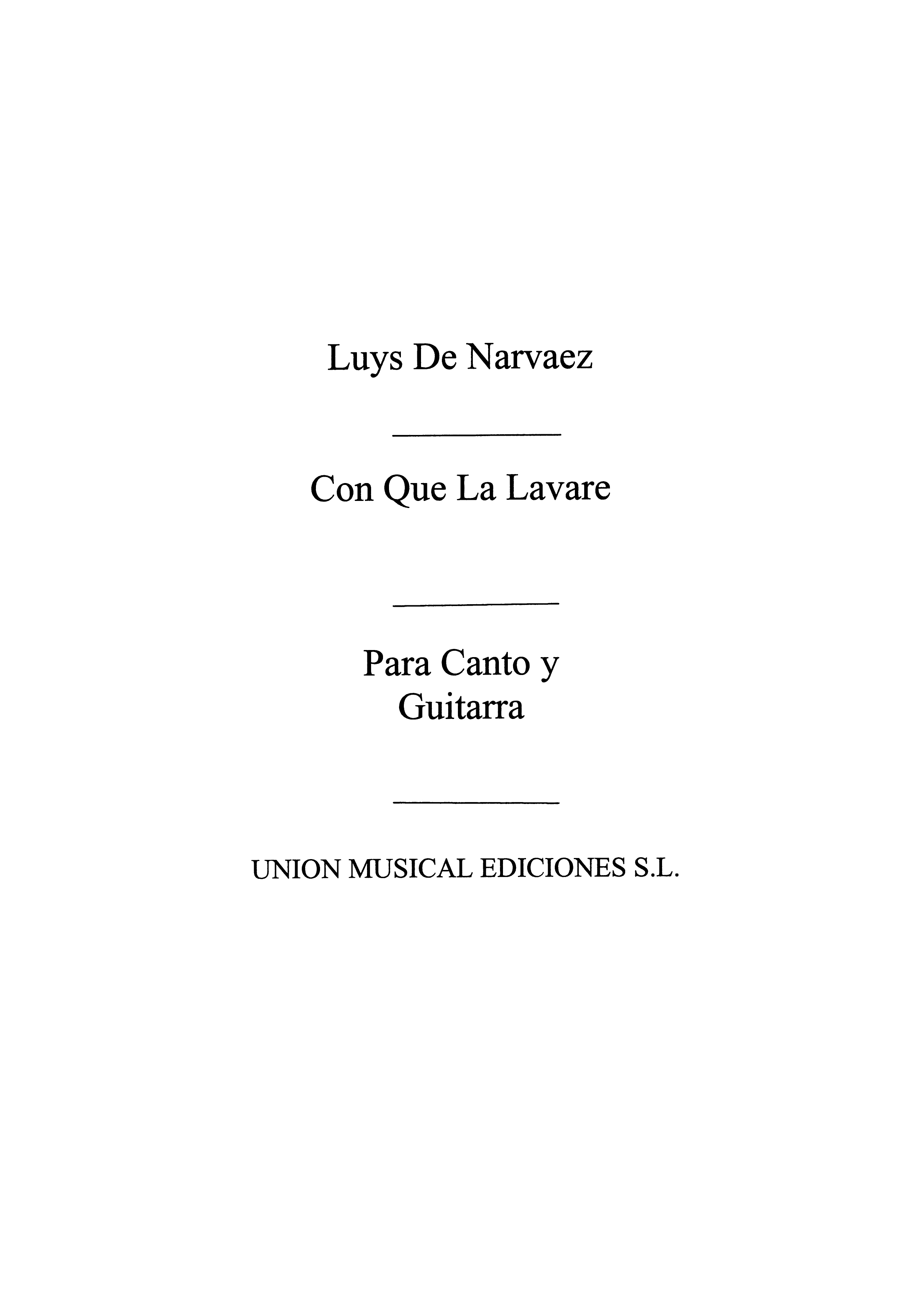 Narvaez: Con Que Lavare (Azpiazu)