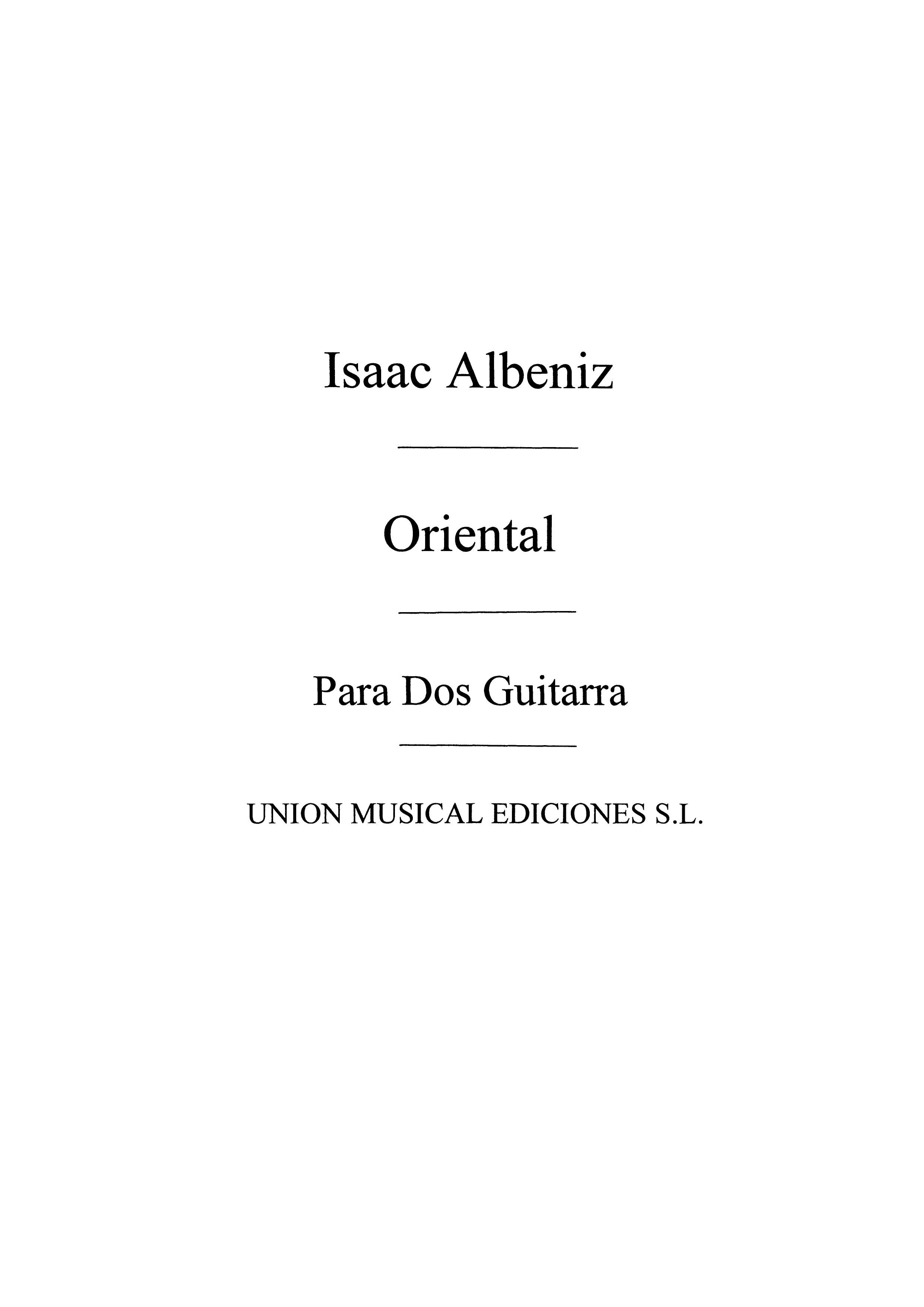 Albeniz: Oriental (CuervasPujol) for 2 Guitars