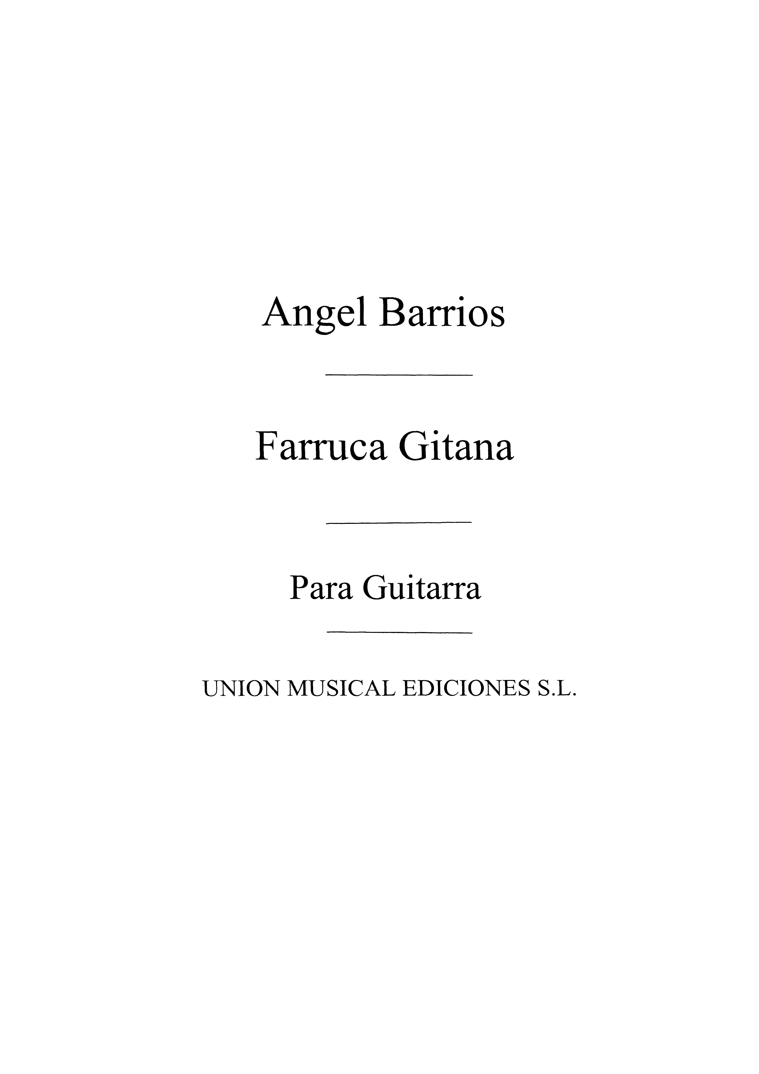 Barrios: Farruca Gitana (Azpiazu) for Guitar