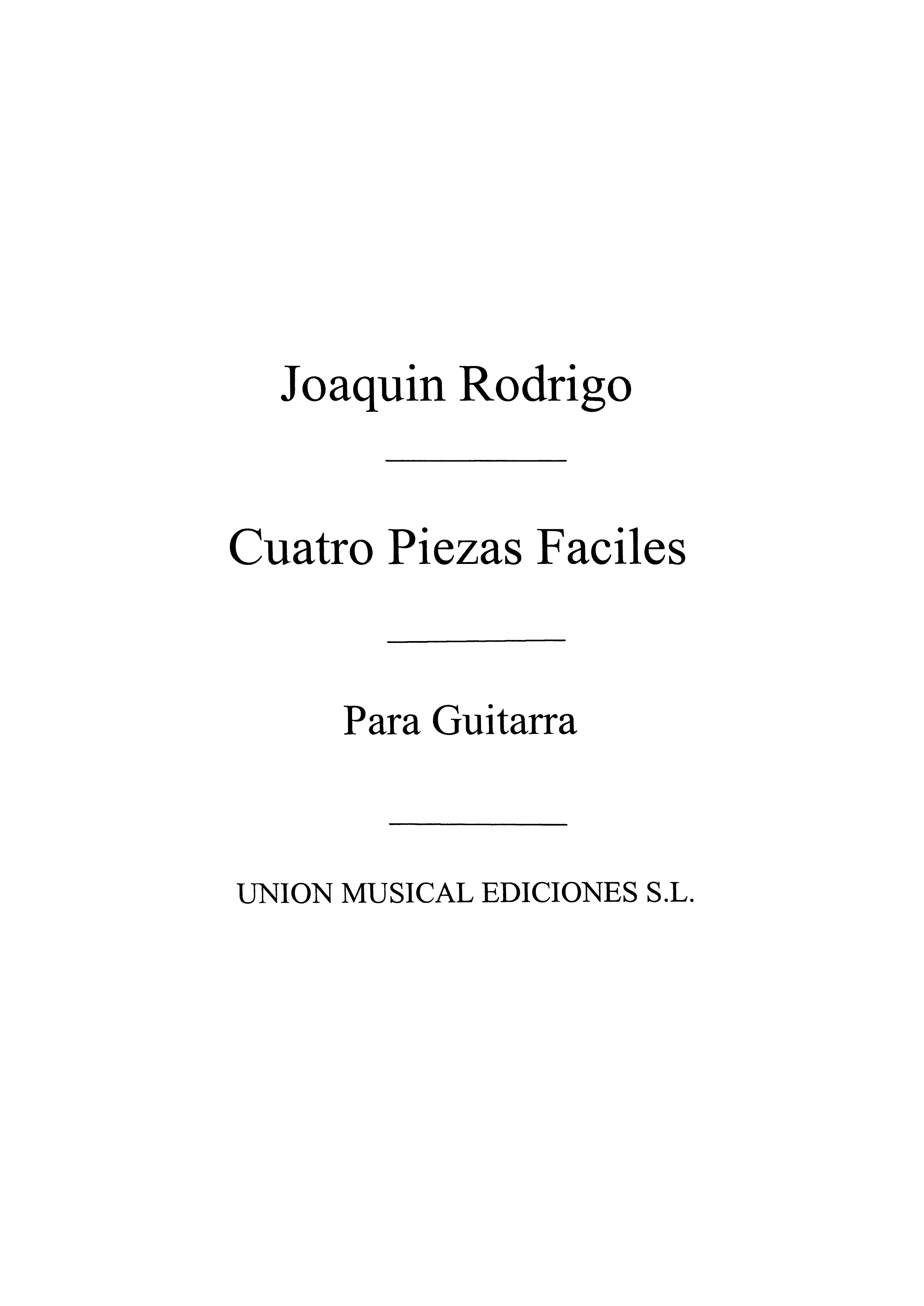 Rodrigo: Cuatro Piezas Faciles Del Album De Cecilia (Azpiazu) for Guitar