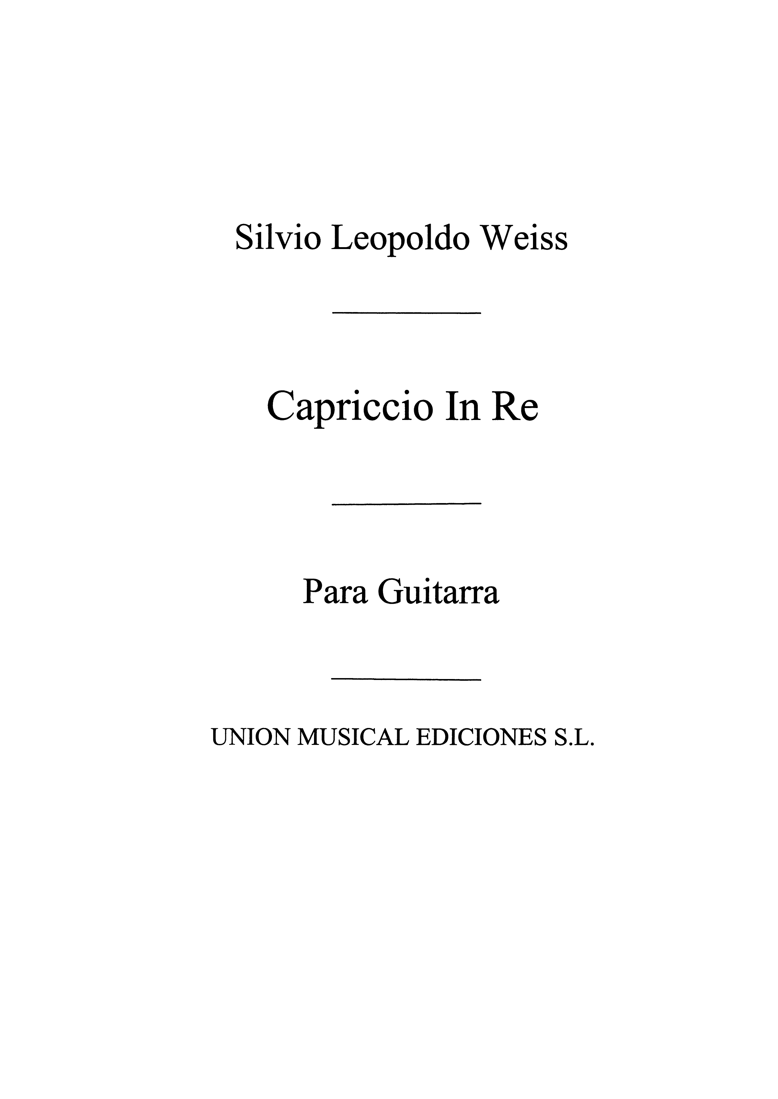 Weiss: Capricho En Re (Azpiazu)