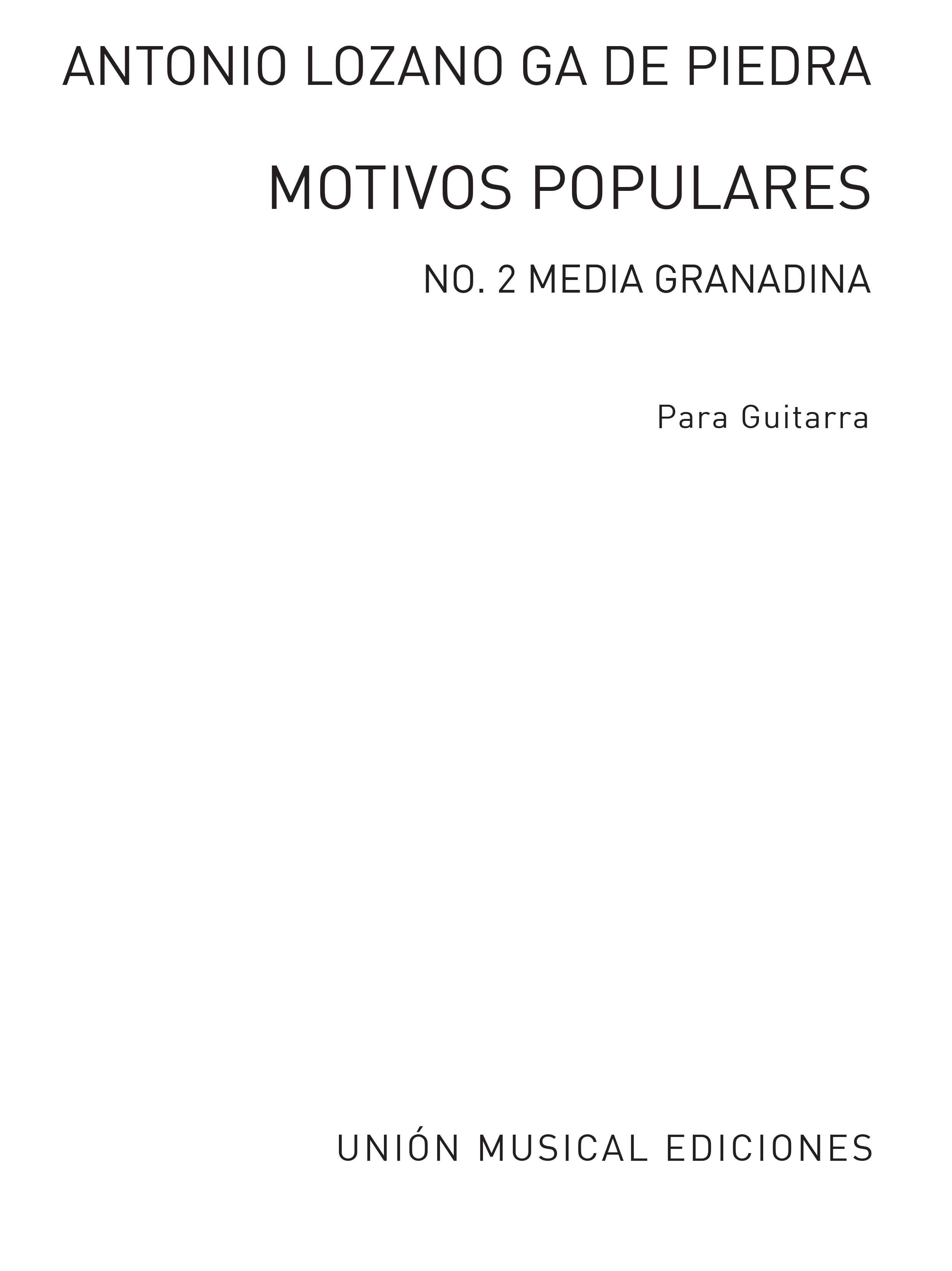 Lozano Motivos Populares No.2 Media Granadina for Guitar