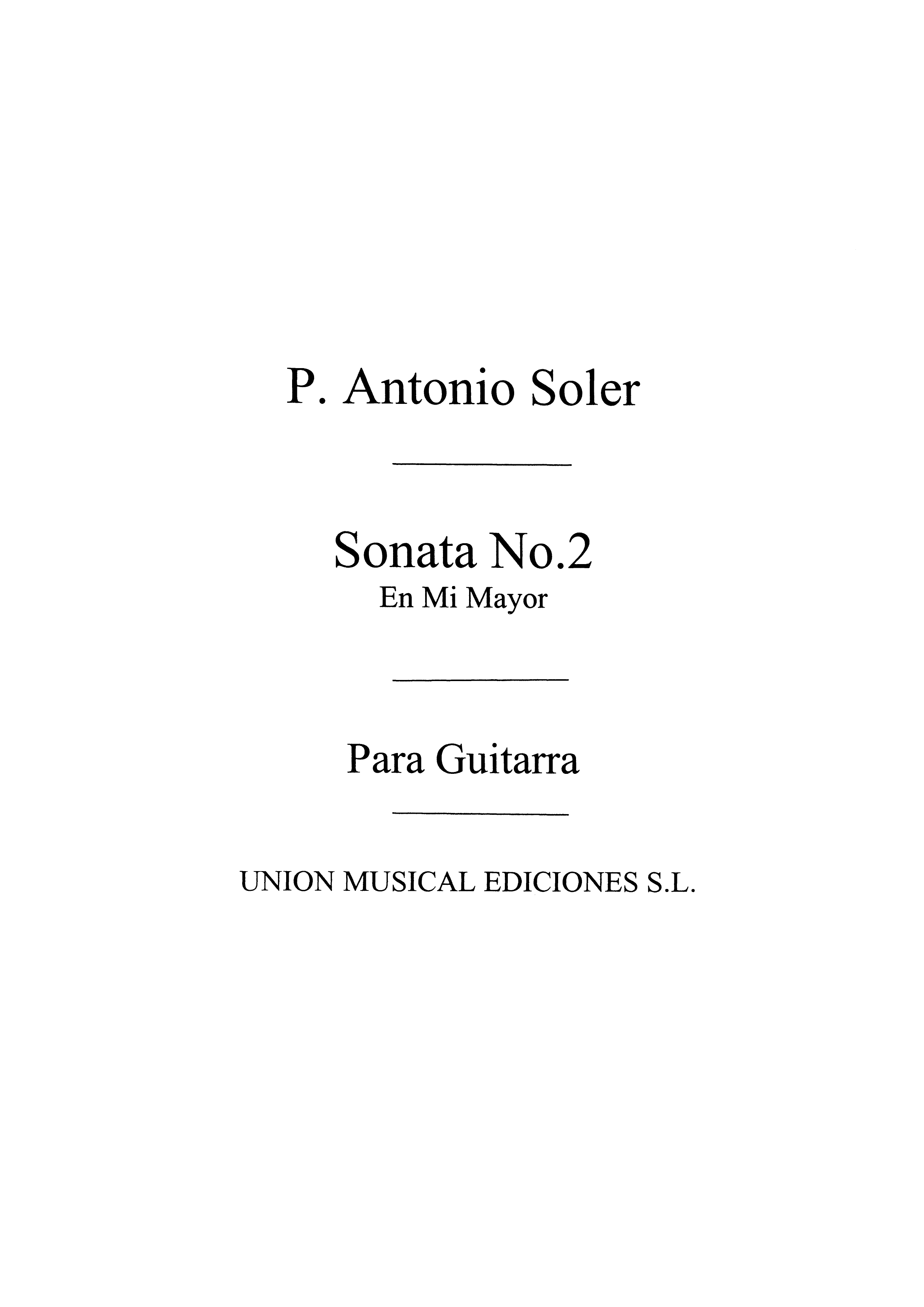 Soler: Sonata No.2 (Garcia Velasco) for Guitar