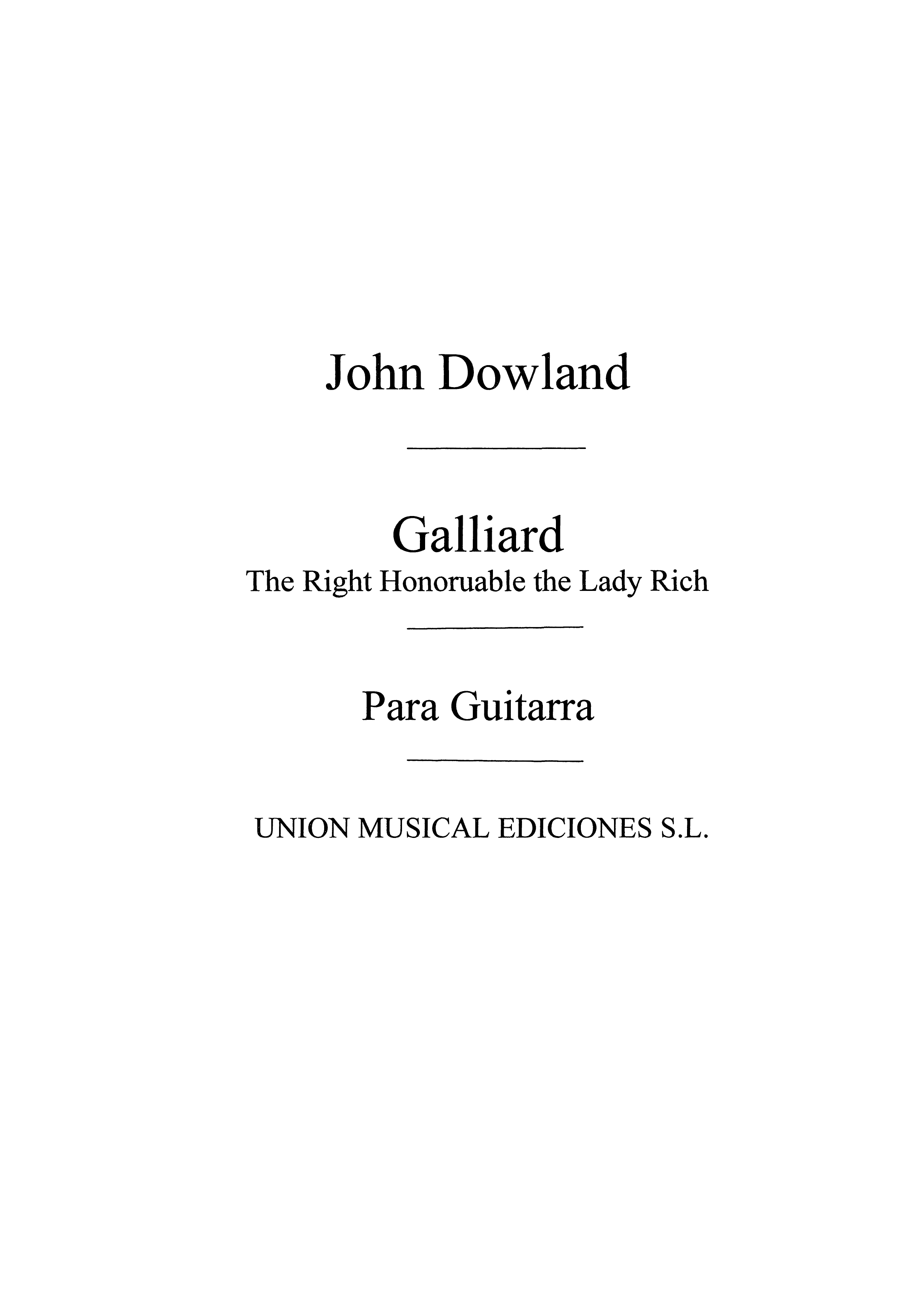 Dowland: Galliard (Azpiazu) Guitar