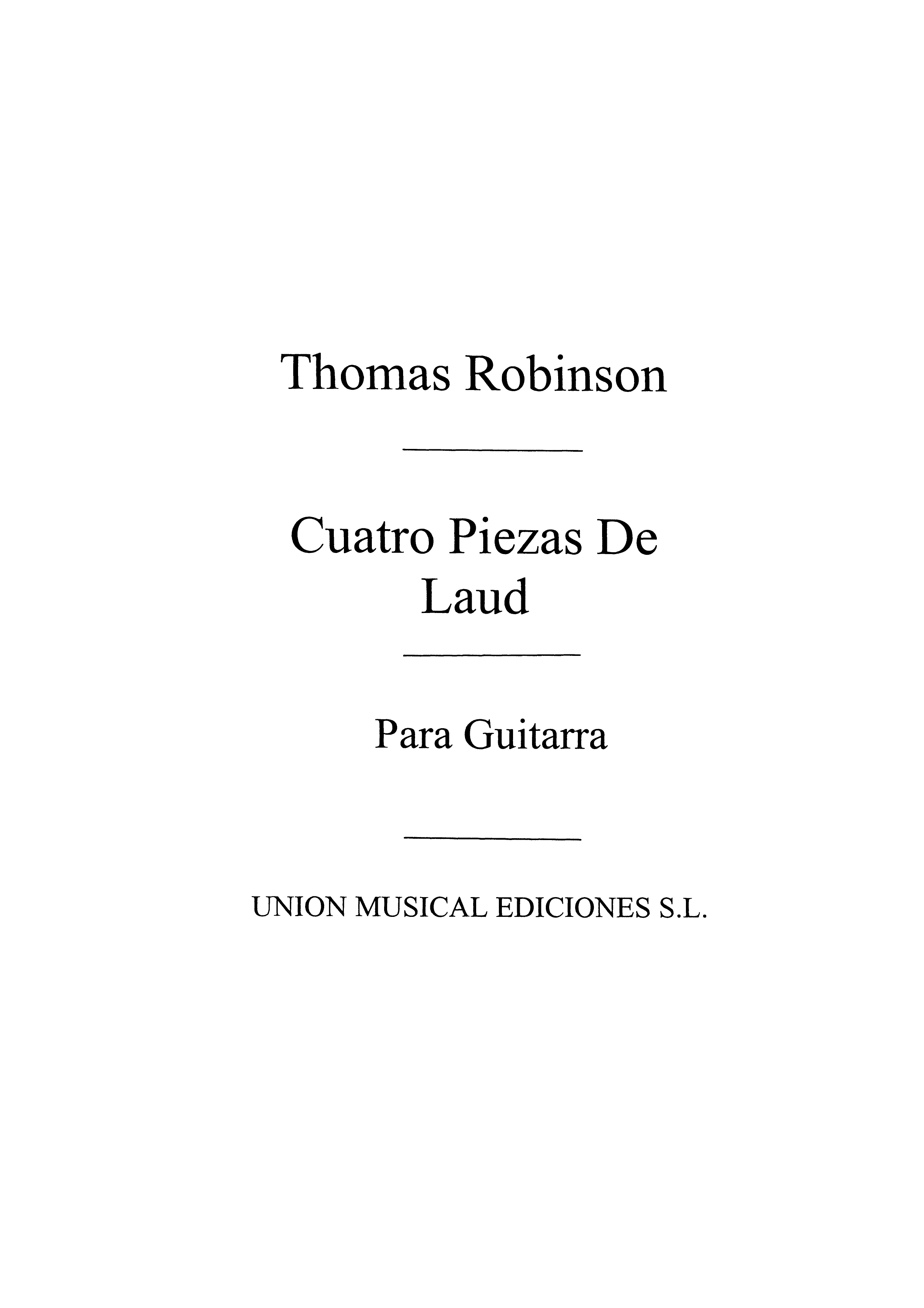 Robinson: Cuatro Piezas De Laud (Azpiazu) for Guitar