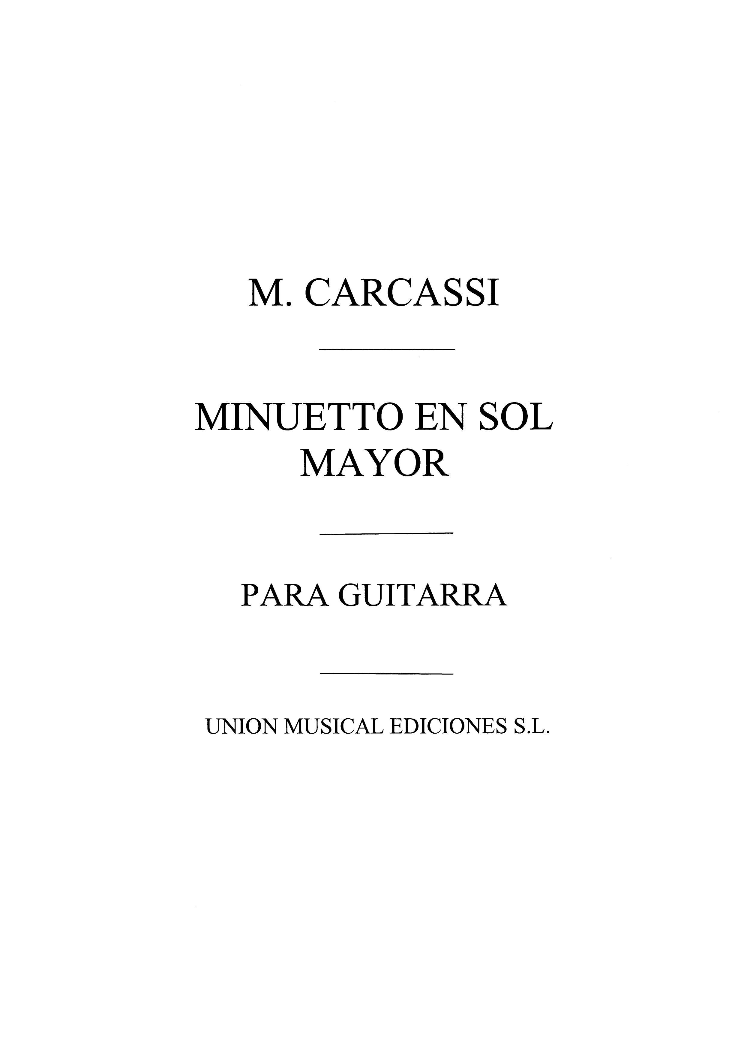 Matteo Carcassi: Minuetto En Sol Mayor (Rosado) Guitar