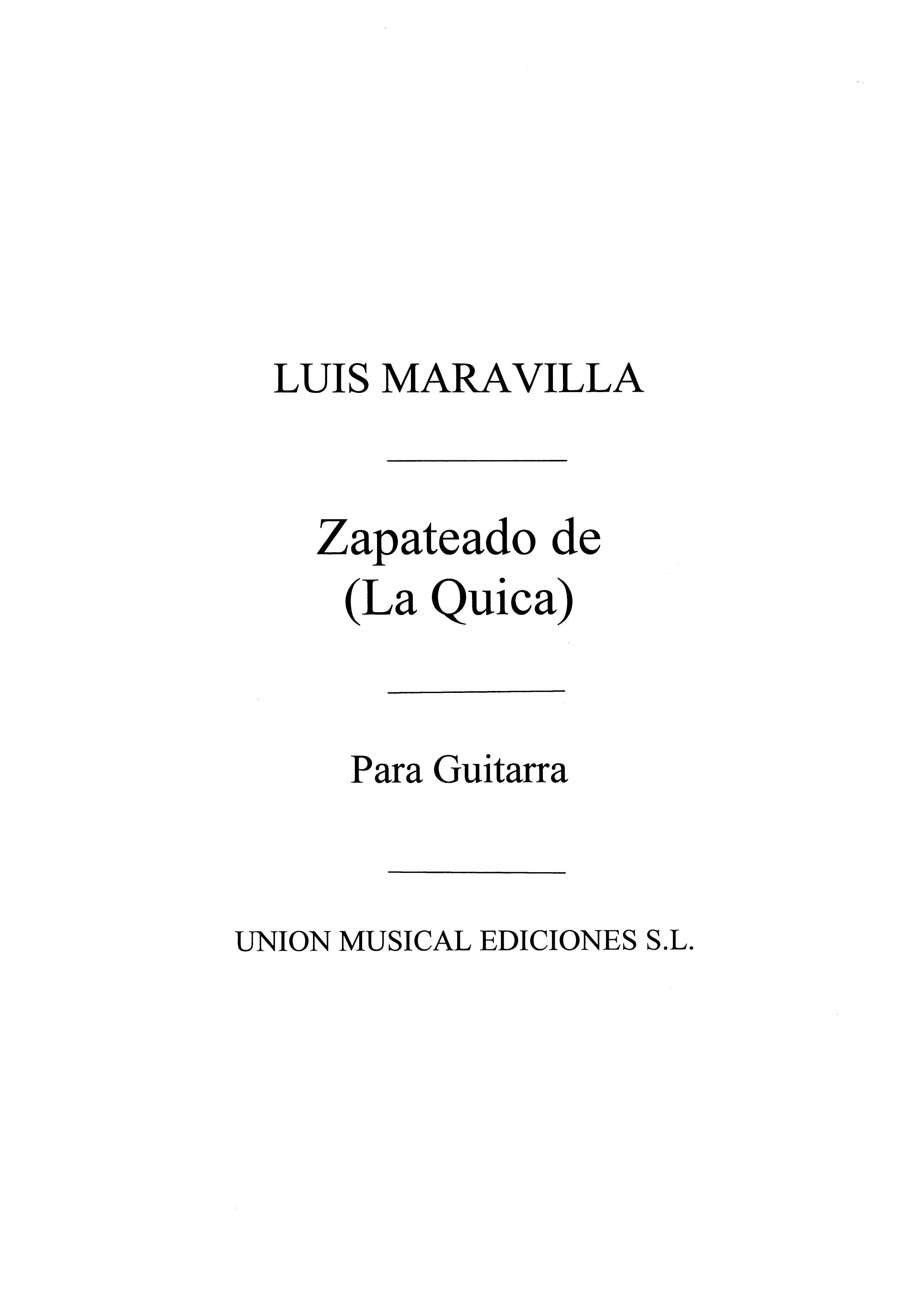 Maravilla: Zapateado De La Quica for Guitar