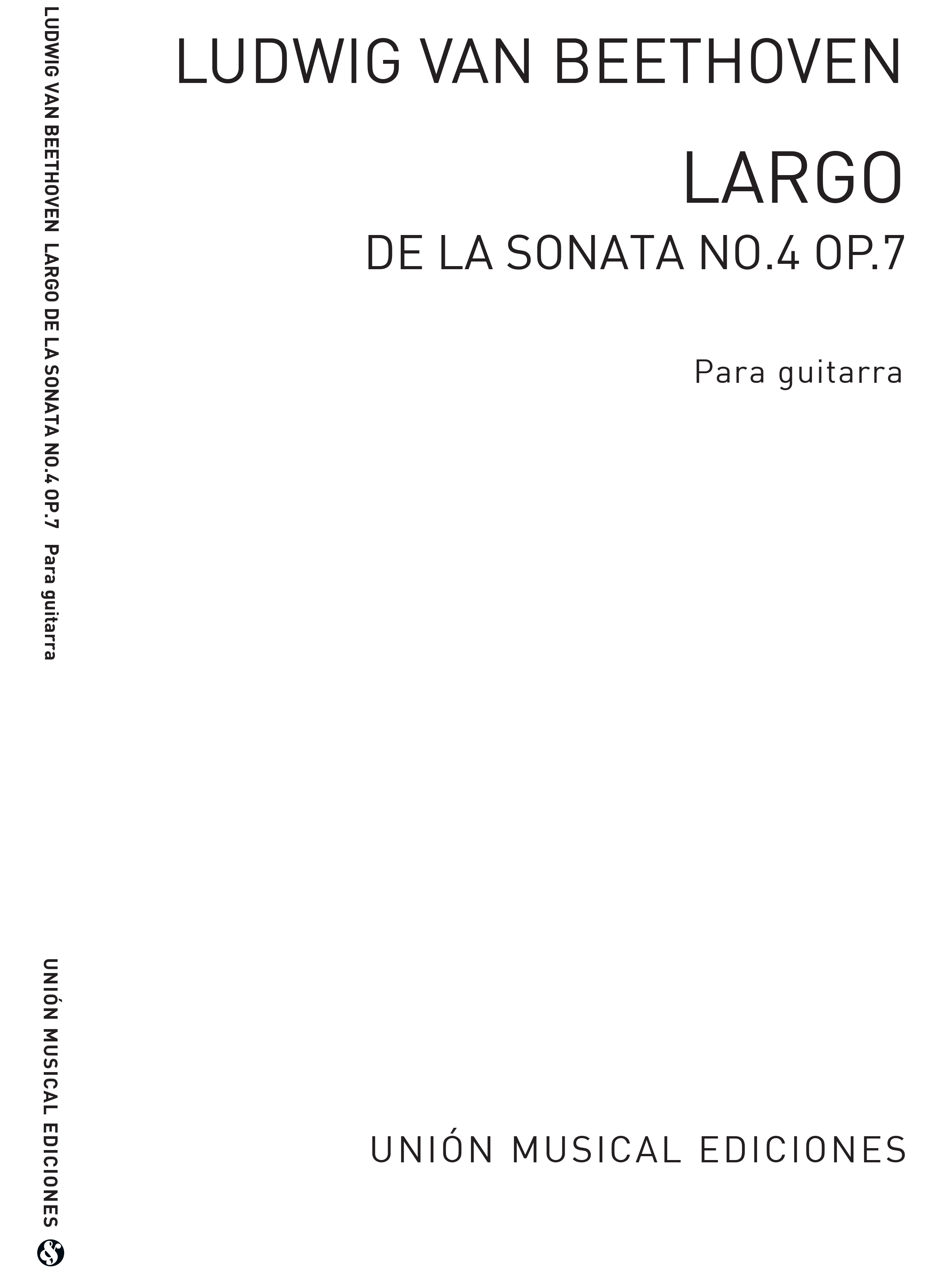 Ludwig Van Beethoven: Largo (Sonata No.4 Op.7) (Llobet) Guitar