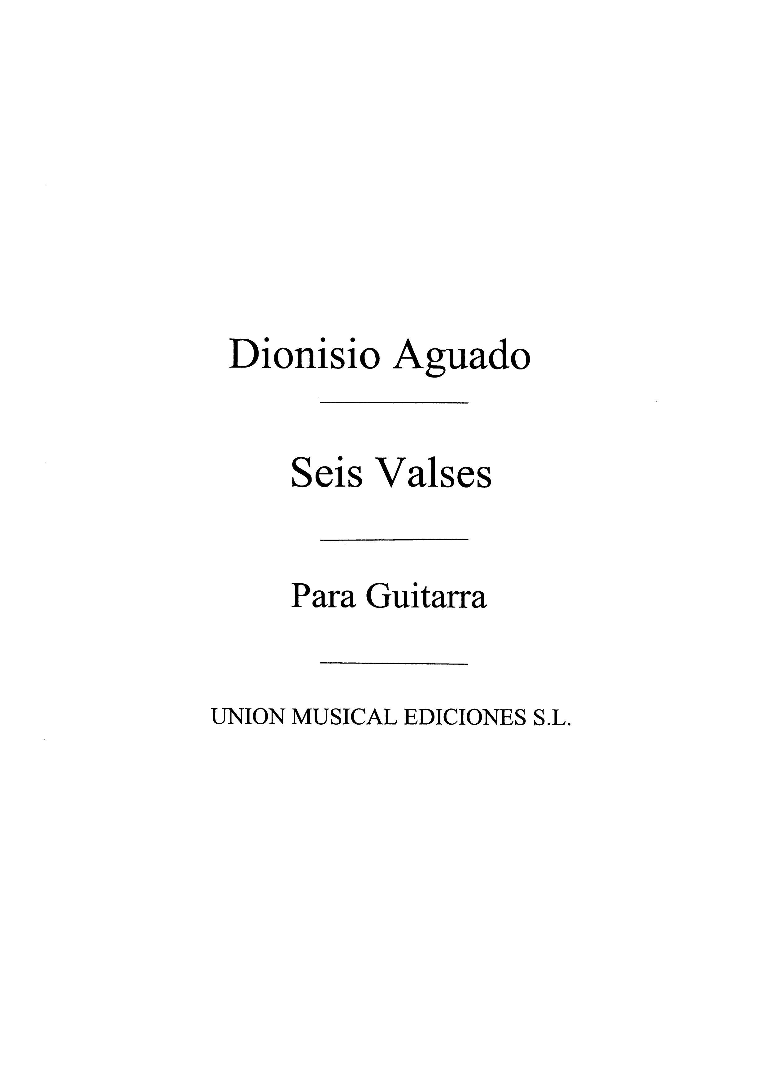 Aguado: Seis valses for Guitar