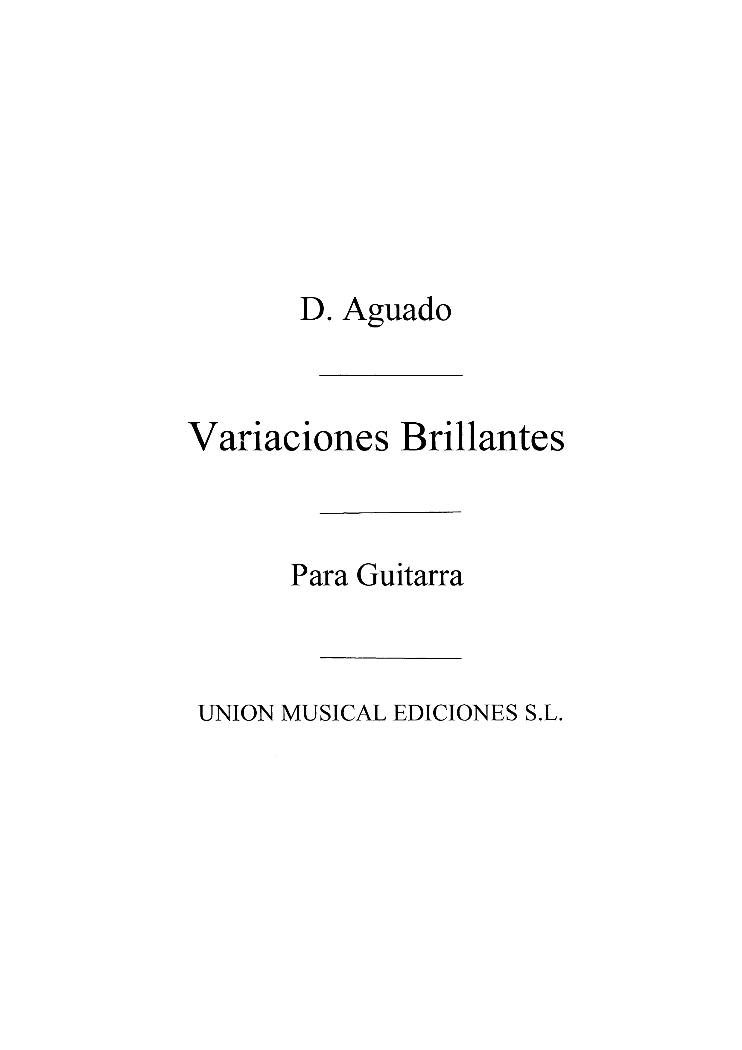 Aguado: Variaciones Brillantes (Tarrago) for Guitar