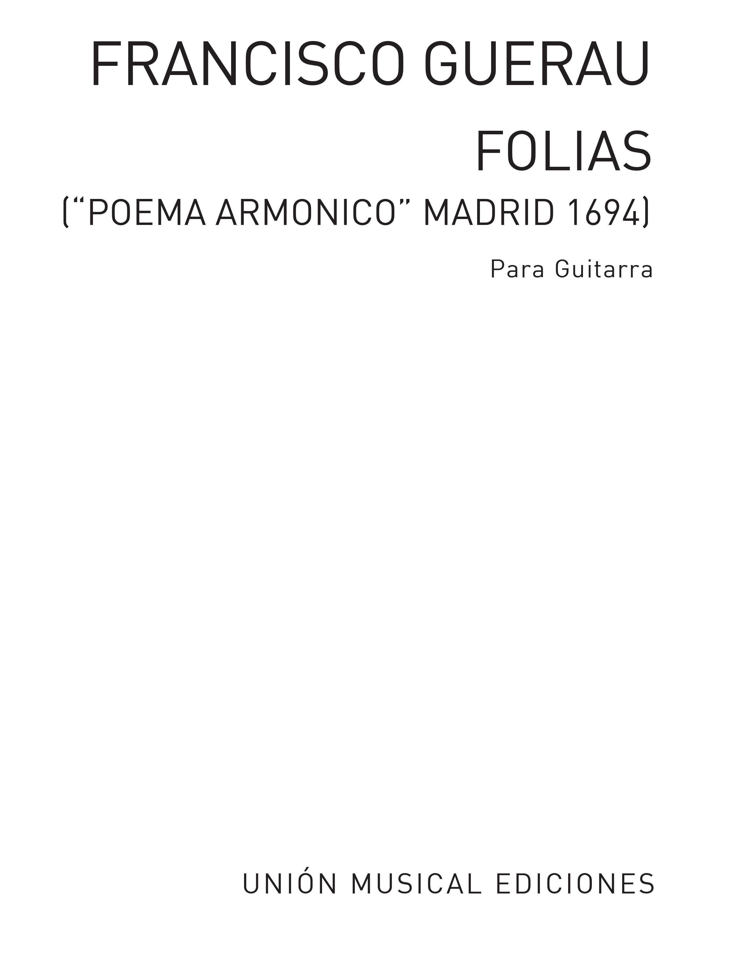 Guerau: Folias (Azpiazu) for Guitar