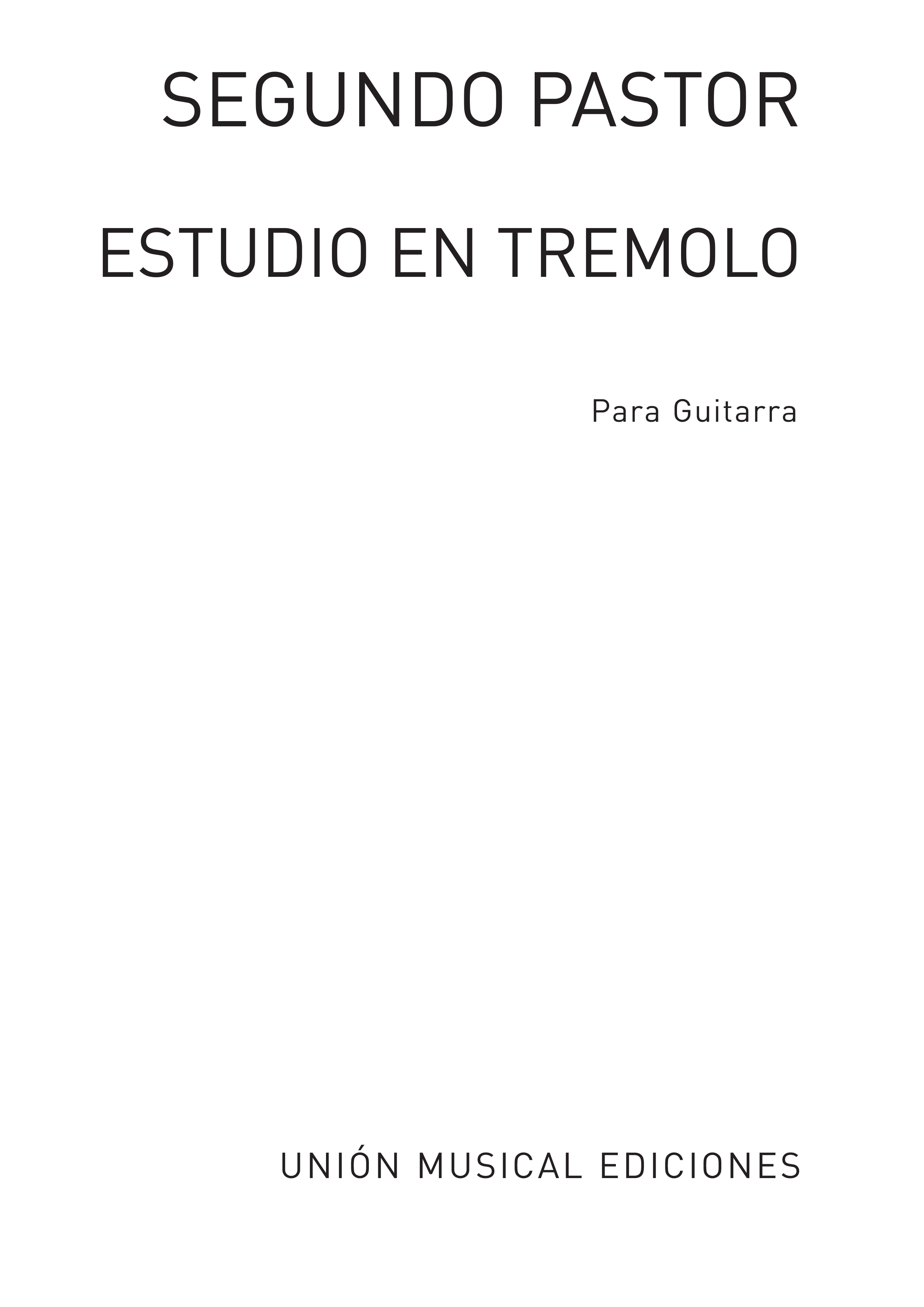 Pastor: Estudio En Tremolo for Guitar