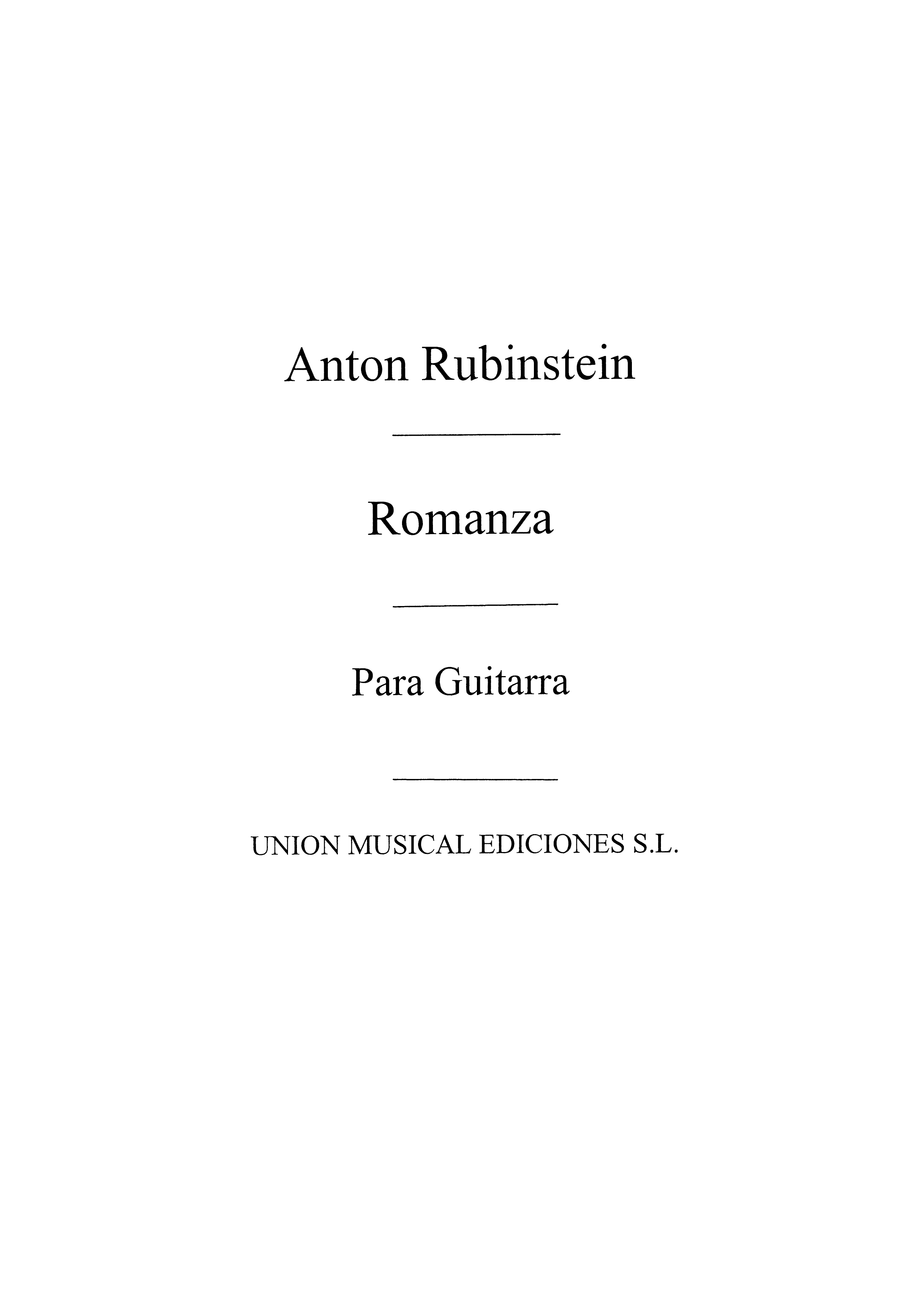 Rubinstein: Romanza (Llobet) for Guitar