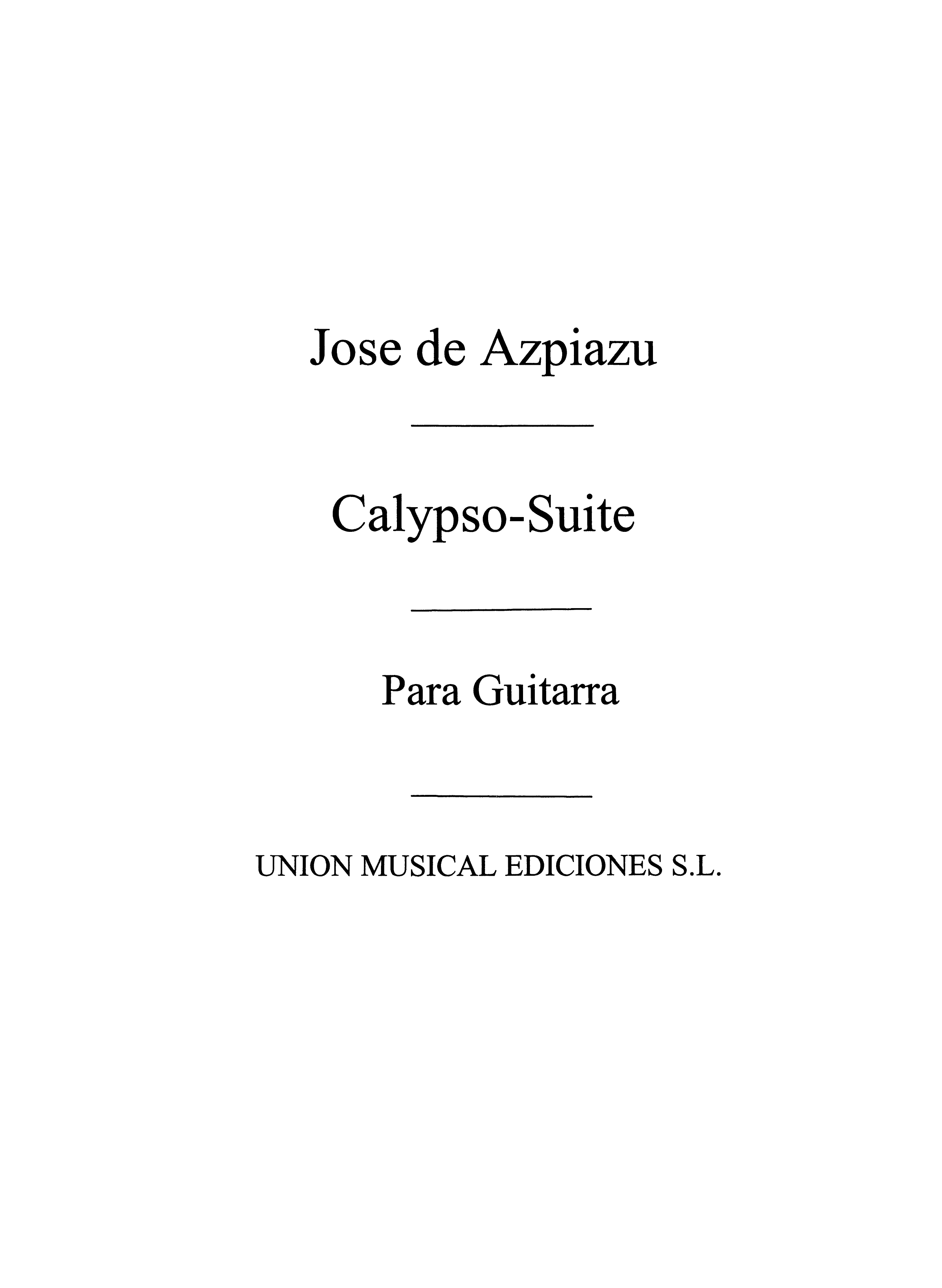 Azpiazu: Calypso Suite for Guitar