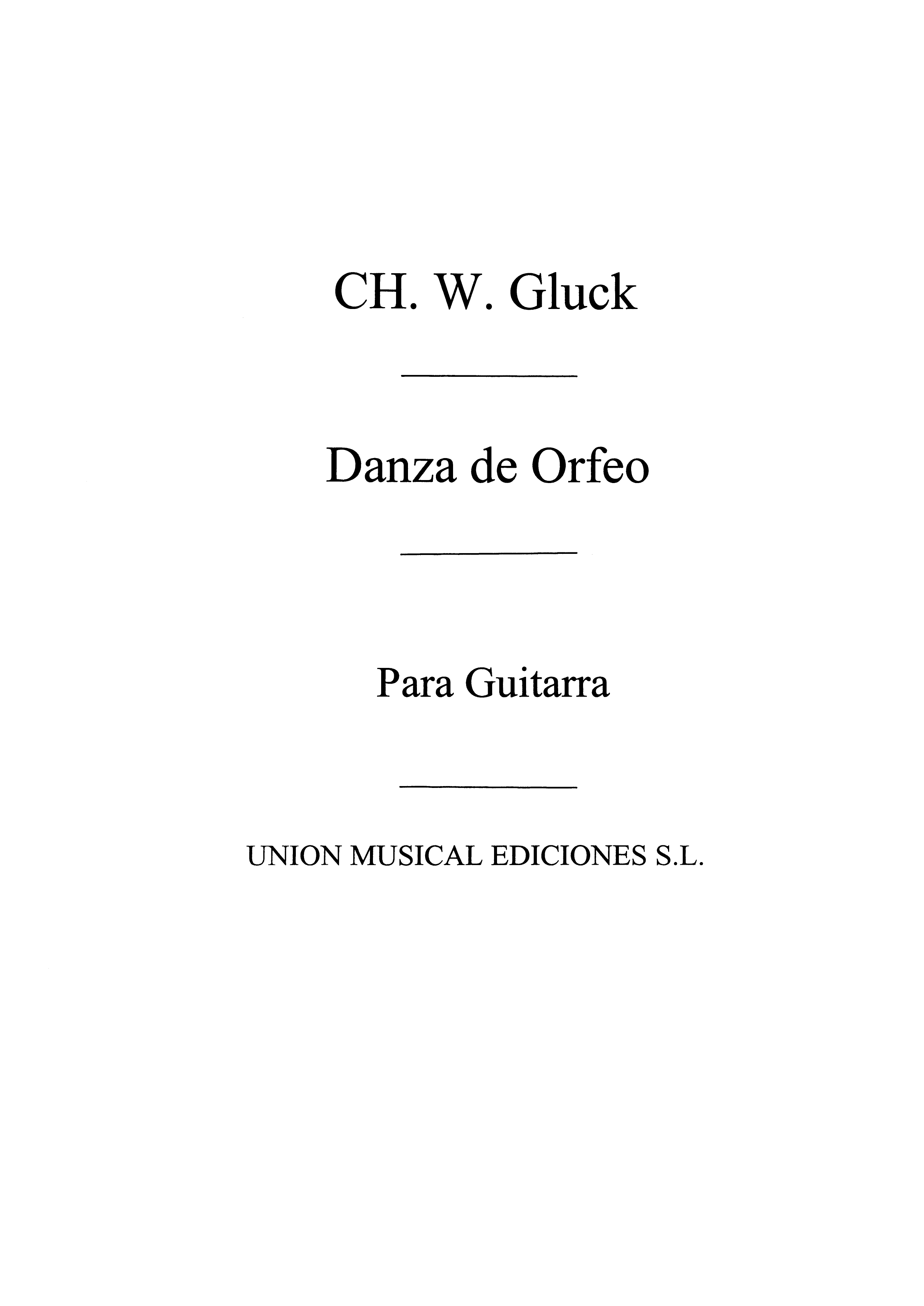 Gluck: Danza De Orfeo (Calatayud) for Guitar