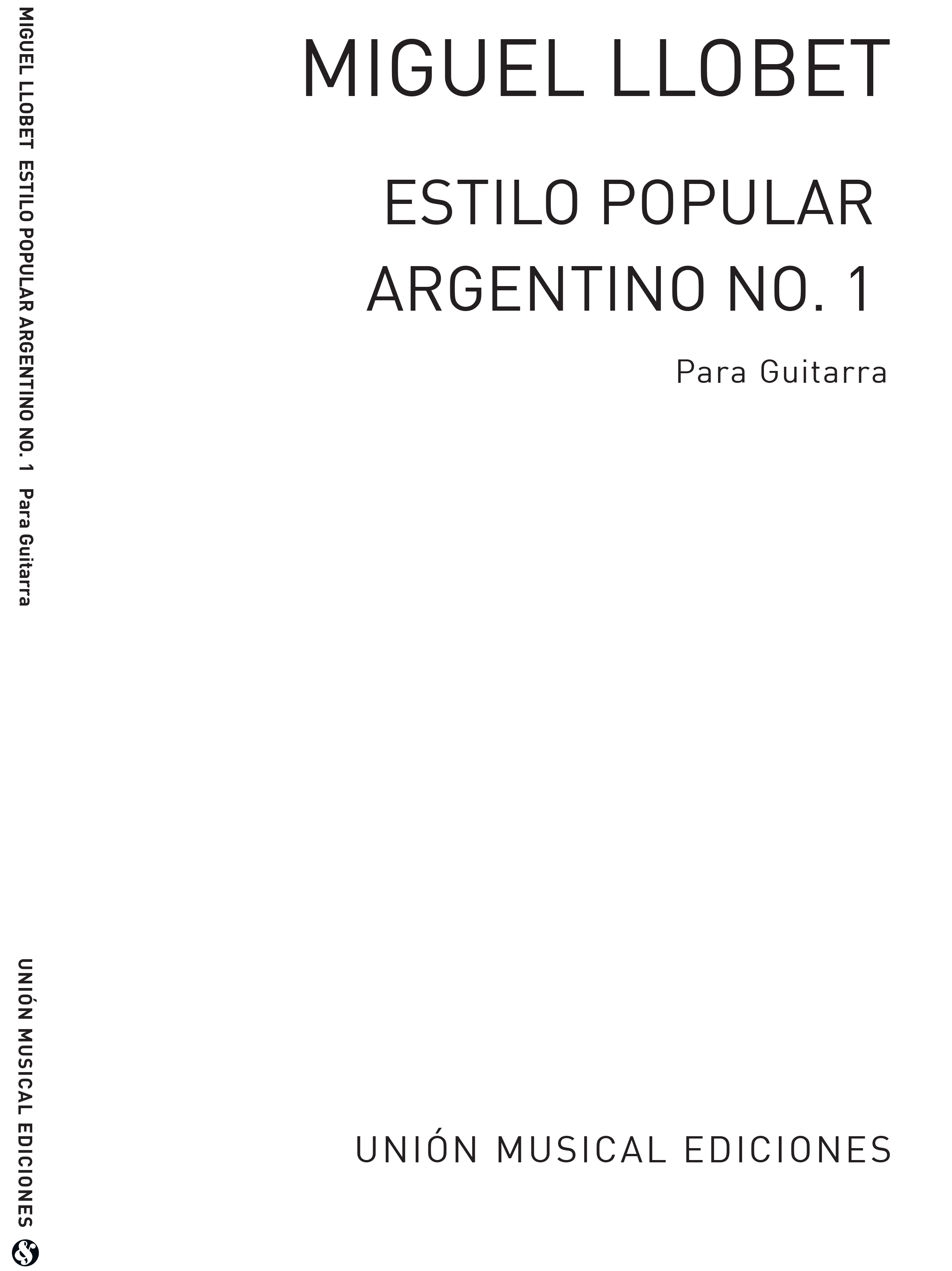 Llobet: Estilo Popular Argentino No.1 for Guitar