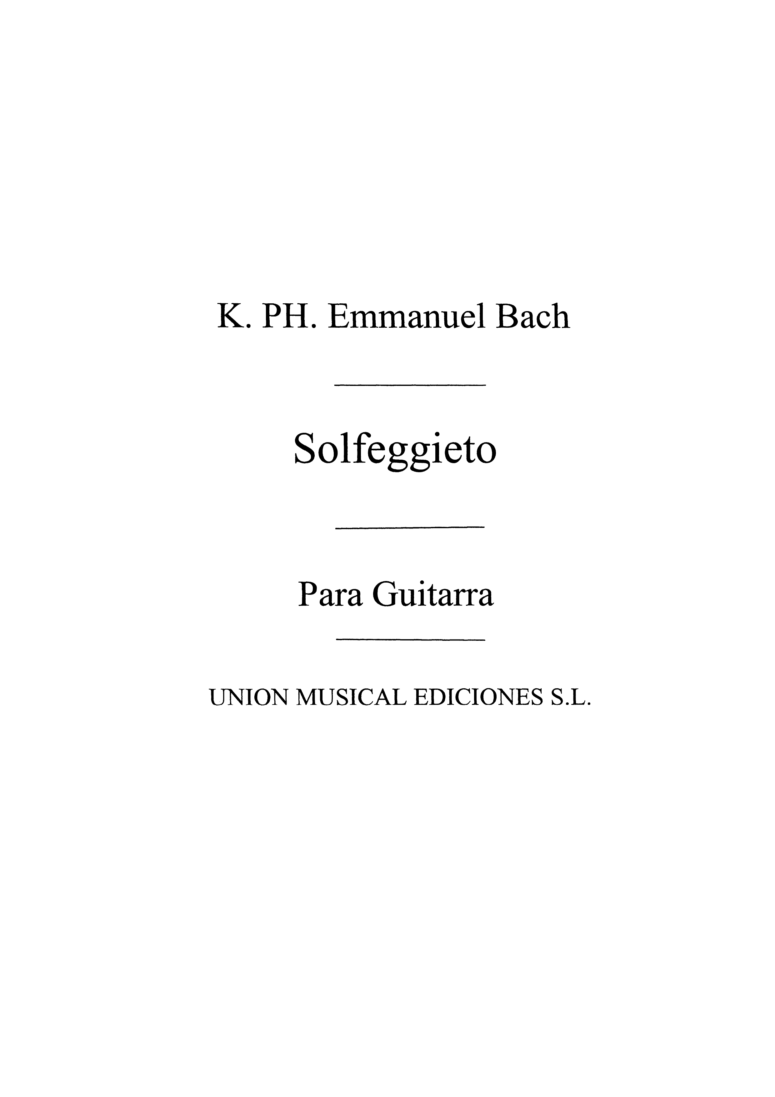 C.P.E. Bach: Solfeggietto (Guitar)