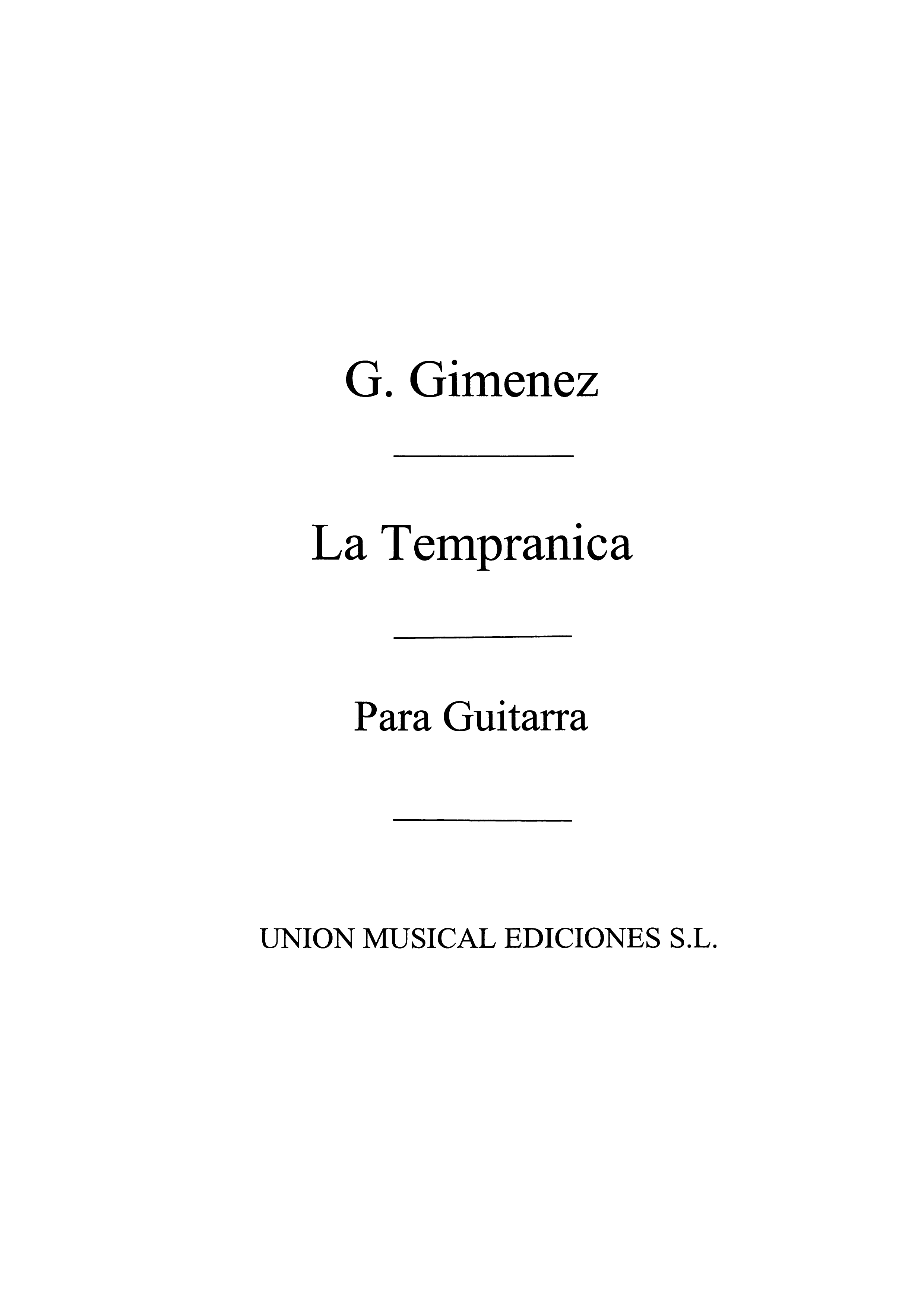 Giminez: La Tempranica Zapateado (Maravilla) for Guitar