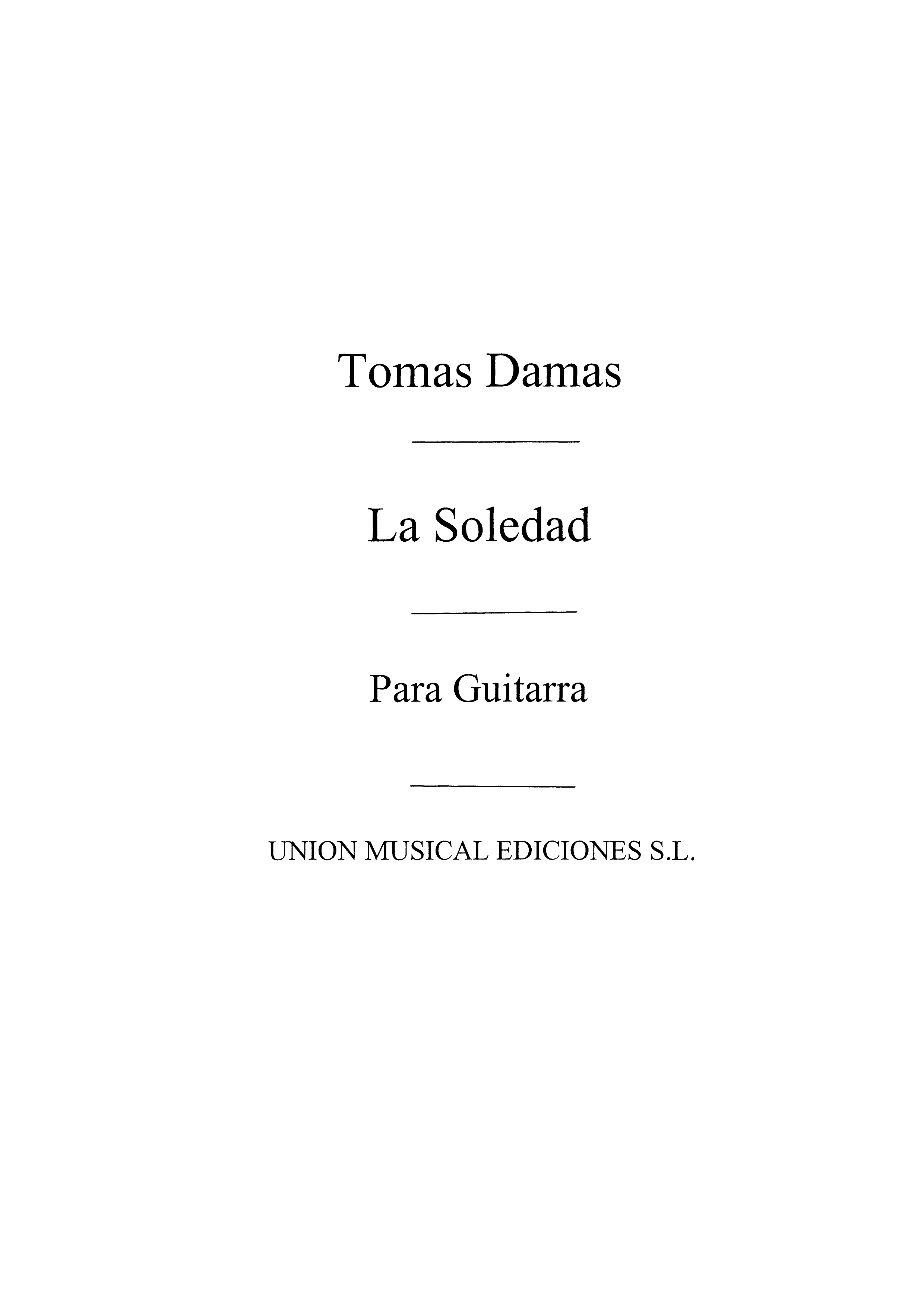 Damas La Soledad (Balaguer) for Guitar