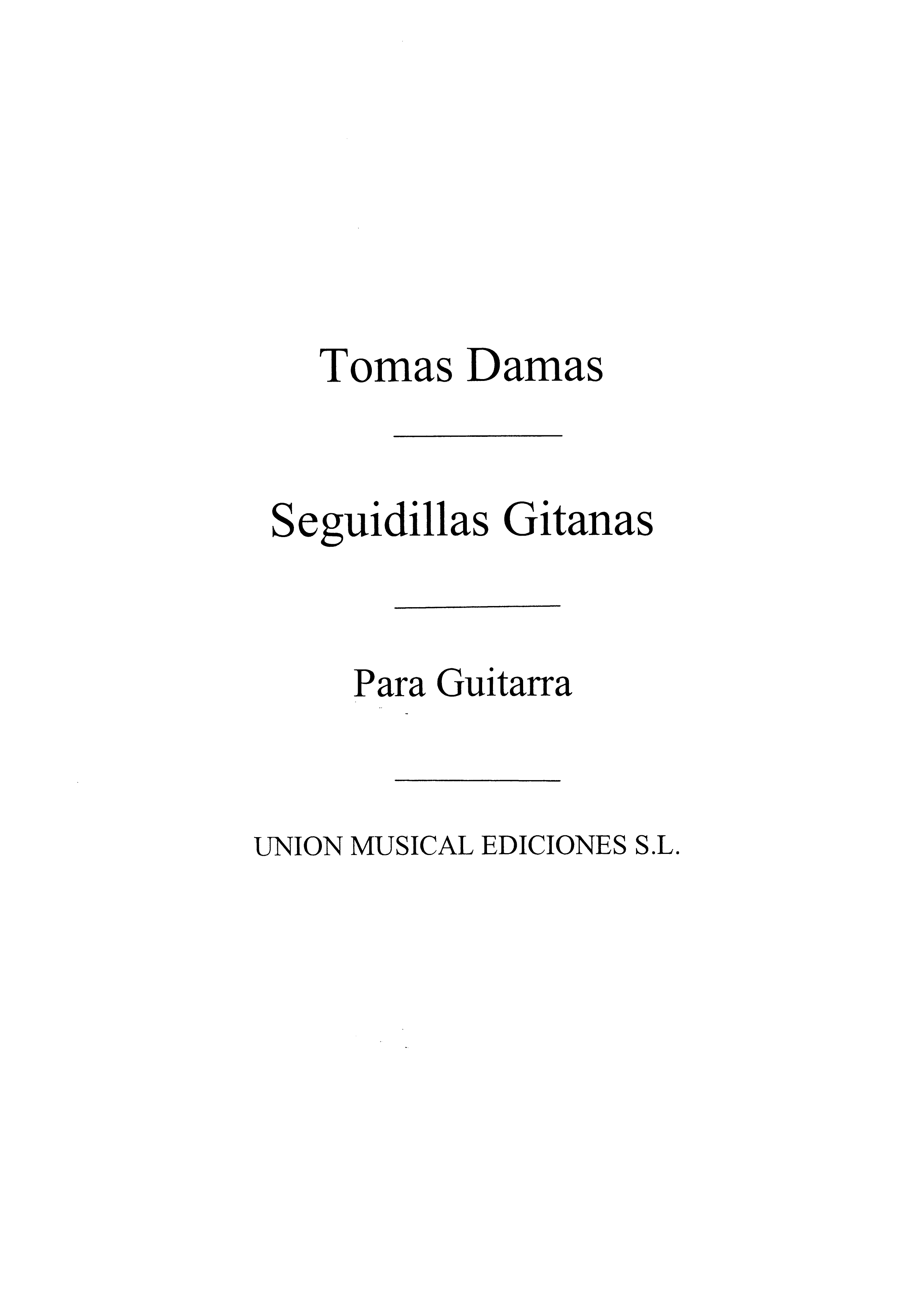 Damas: Seguidillas Gitanas (Balaguer) for Guitar