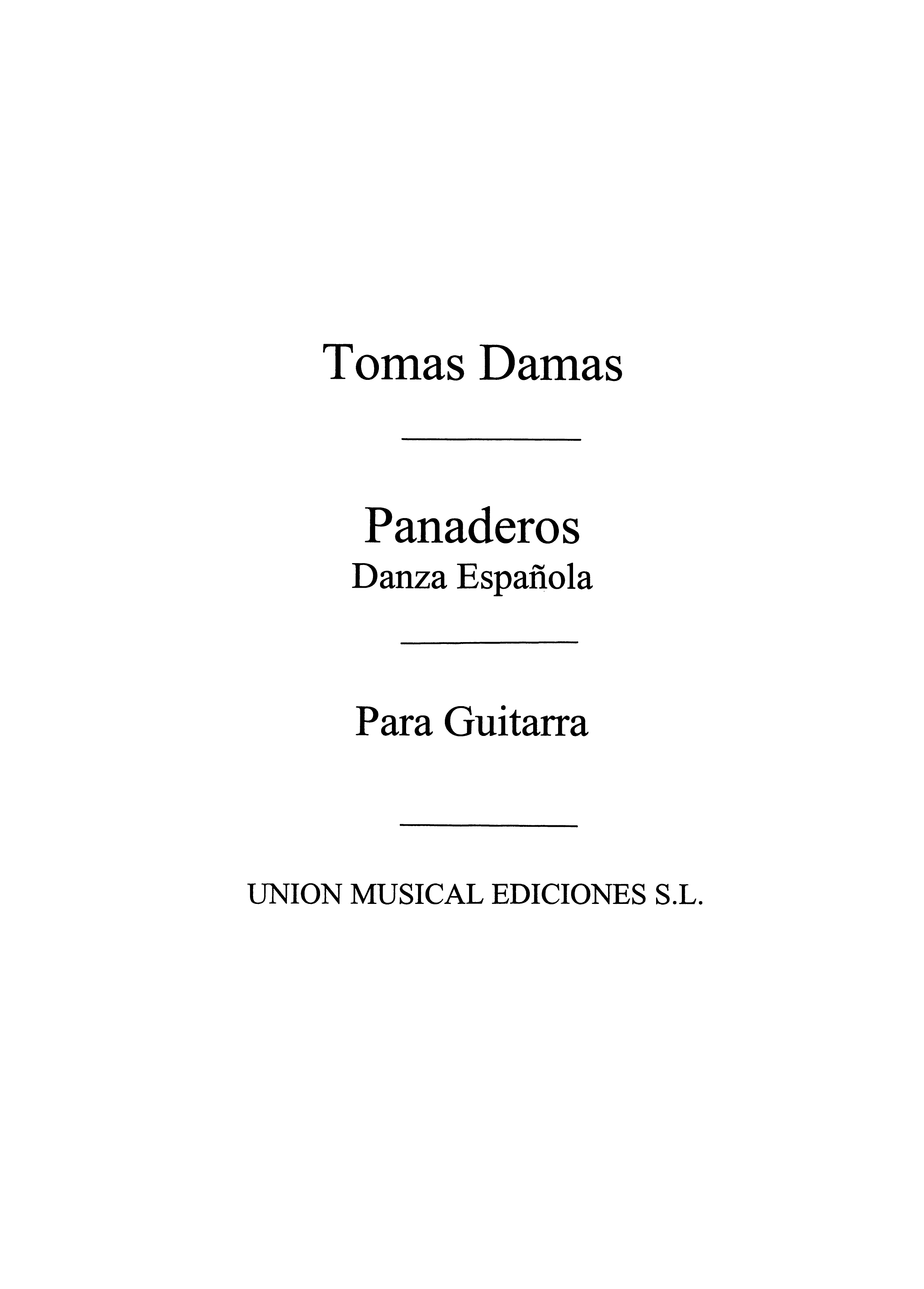 Damas: Panaderos Danza Espanola (Balaguer) for Guitar