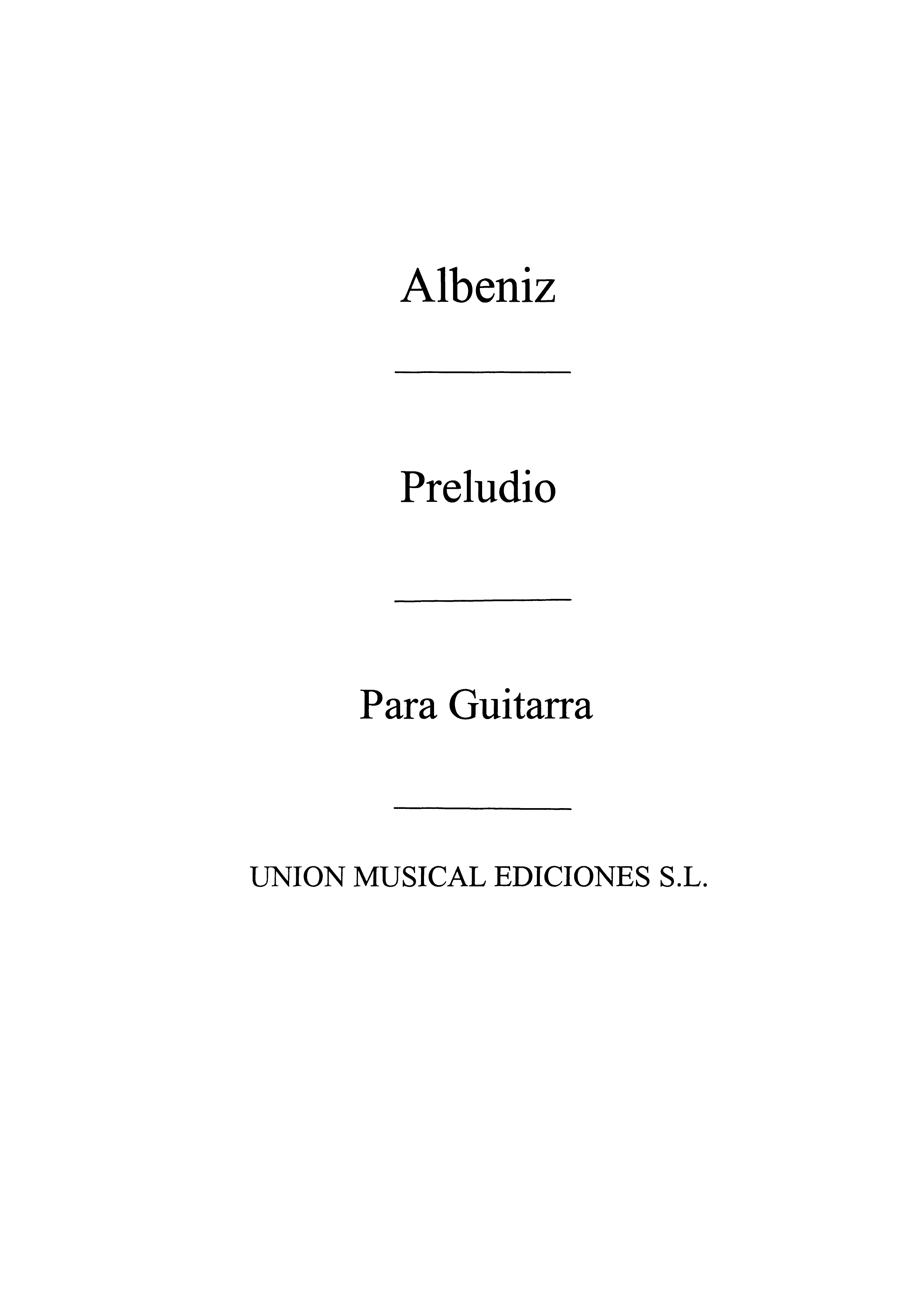 Albeniz: Preludio from Espana (Balaguer) for Guitar