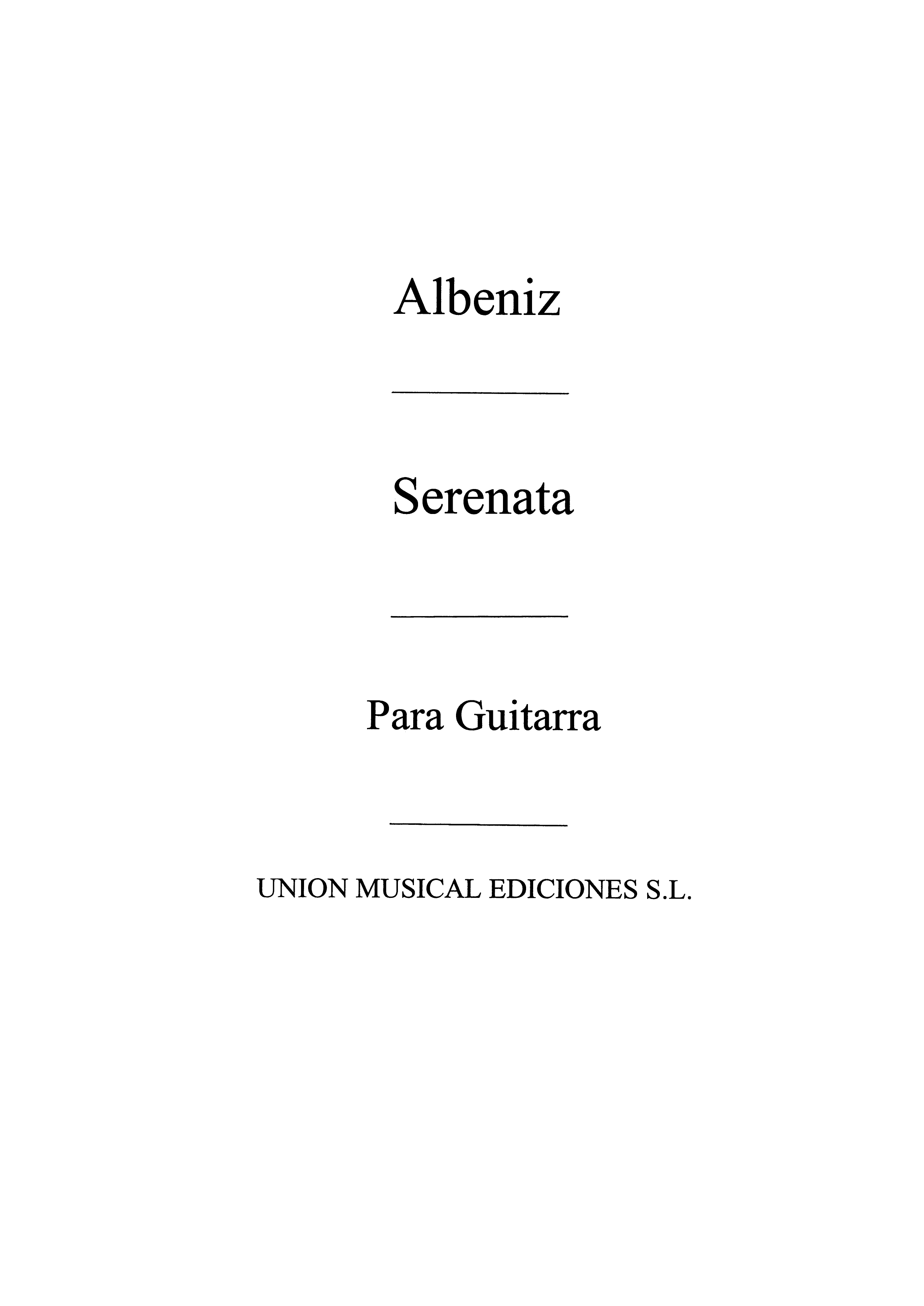 Albeniz: Serenata from Espana (Balaguer) for Guitar