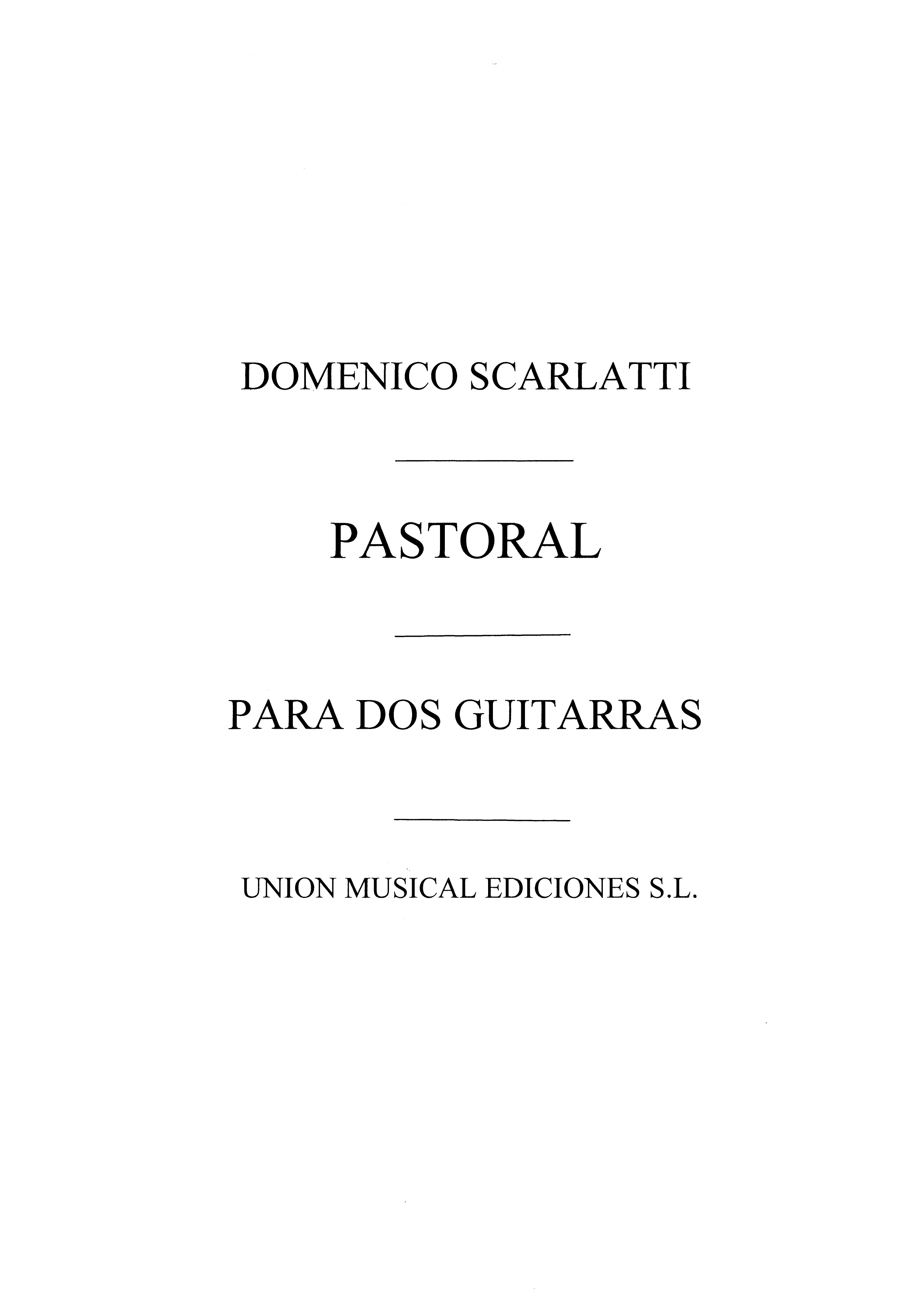 Scarlatti: Pastoral (Garcia Velasco) for 2 Guitars