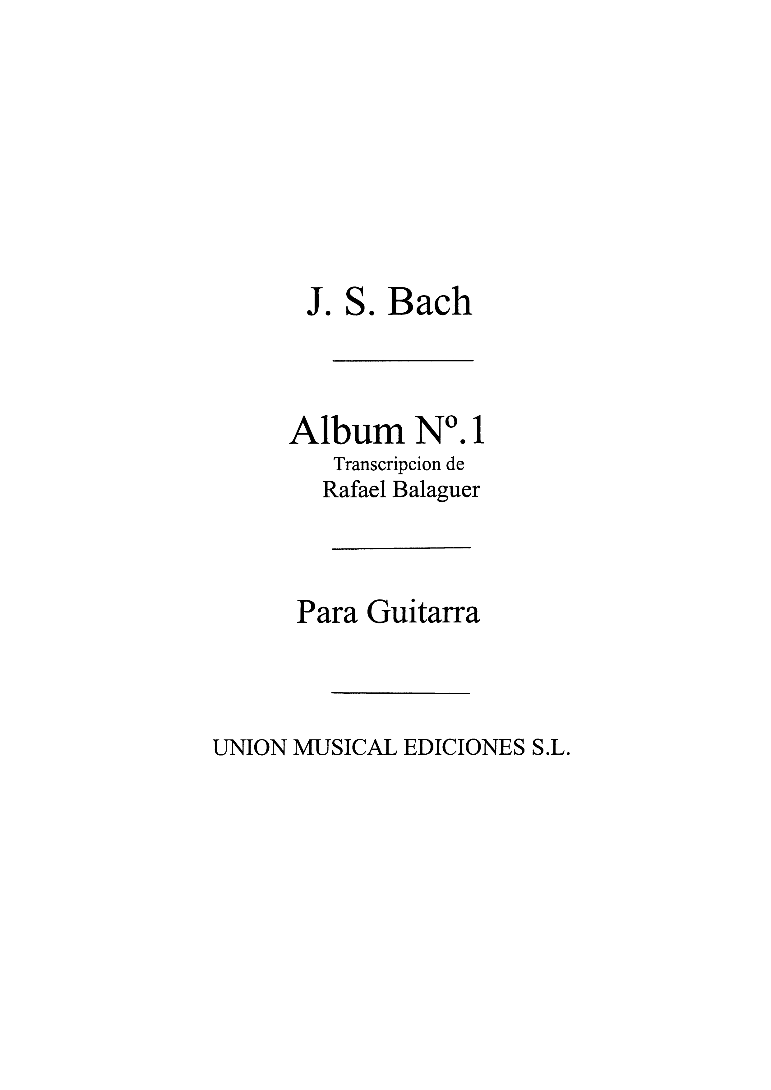 Bach: Album No.1 (Balaguer) for Guitar