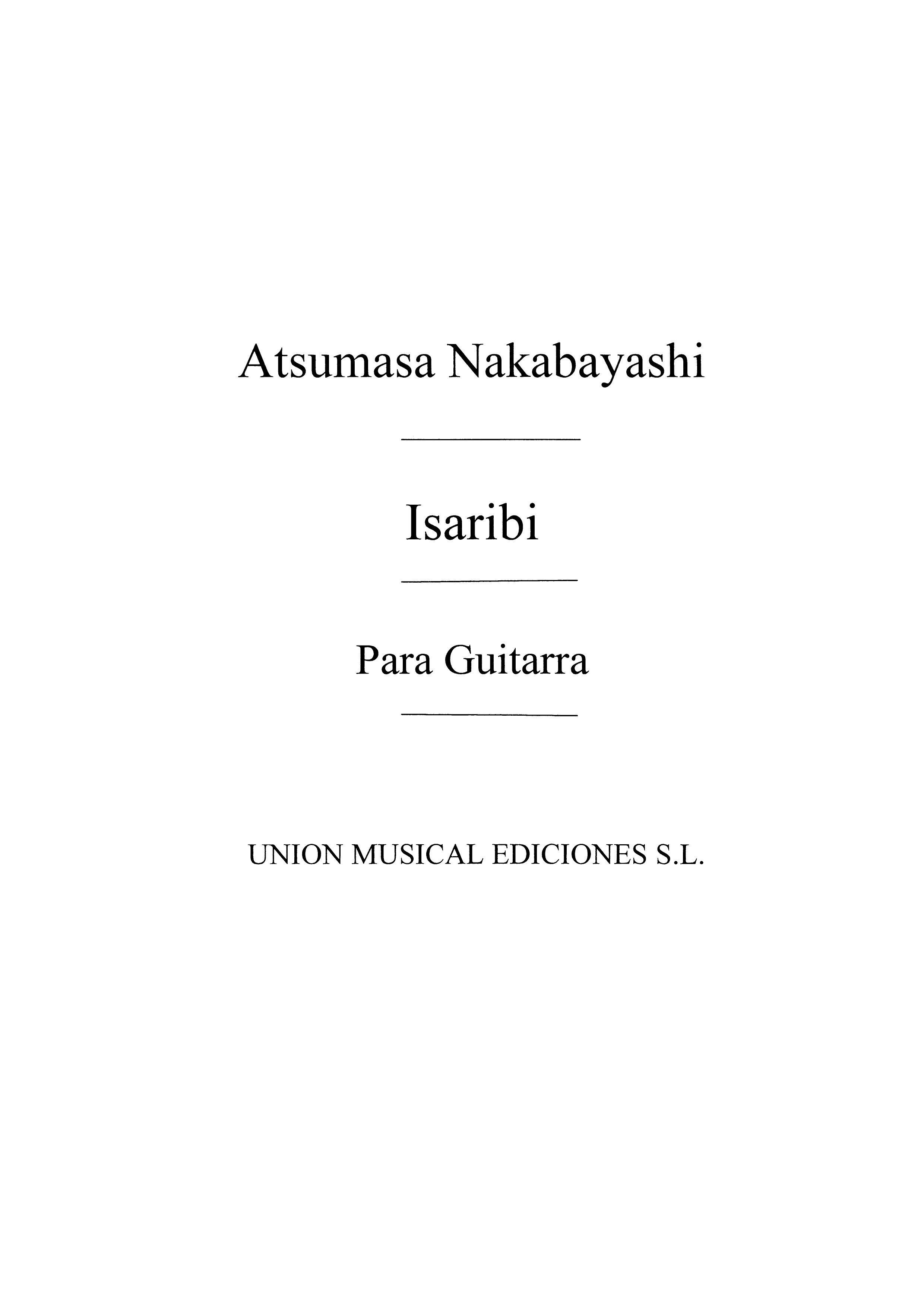 Nakabayshi: Isabiri for Guitar