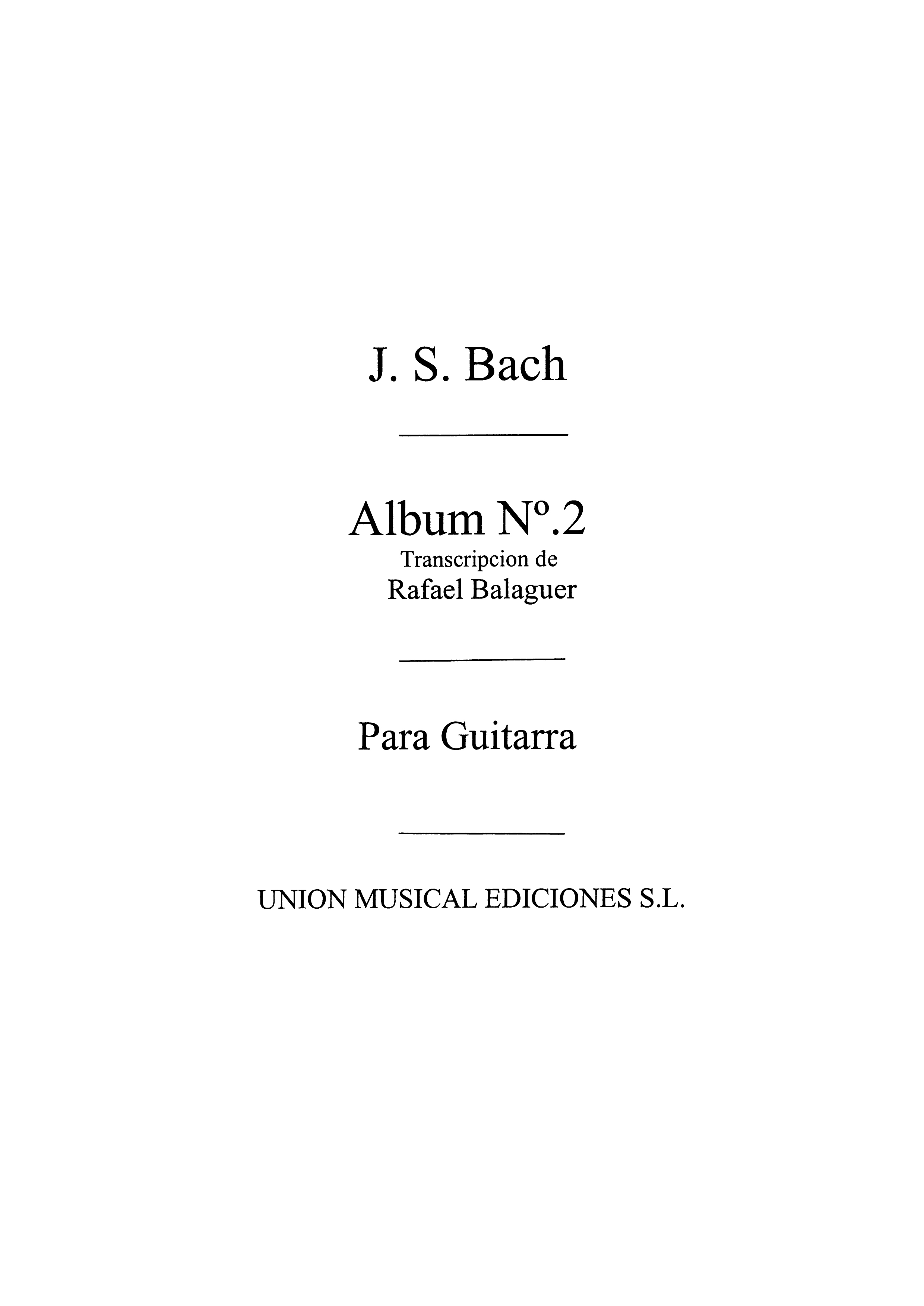 Bach: Album No.2 (Balaguer)for Guitar