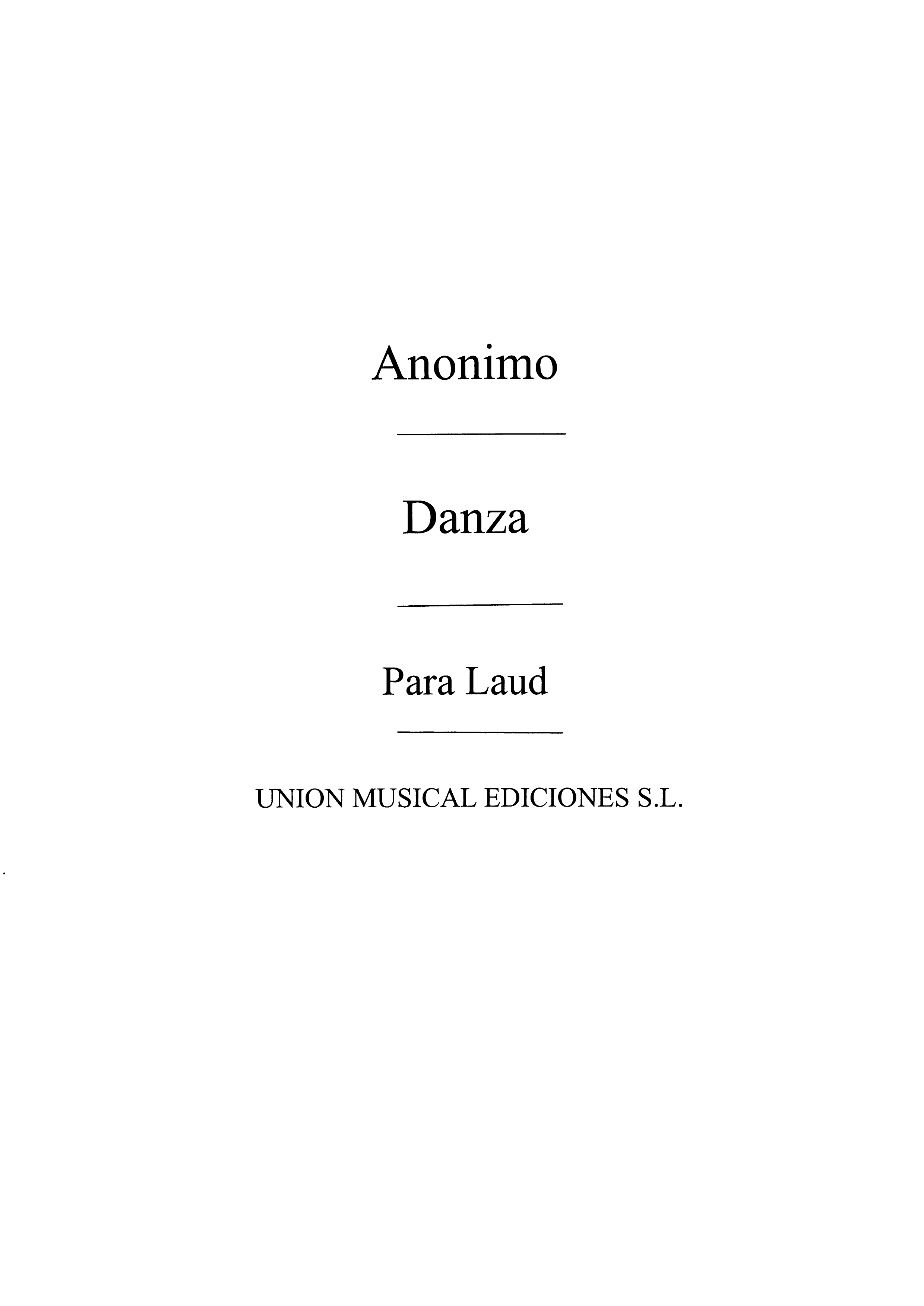 Anonimo: Danza (Anido) for Guitar