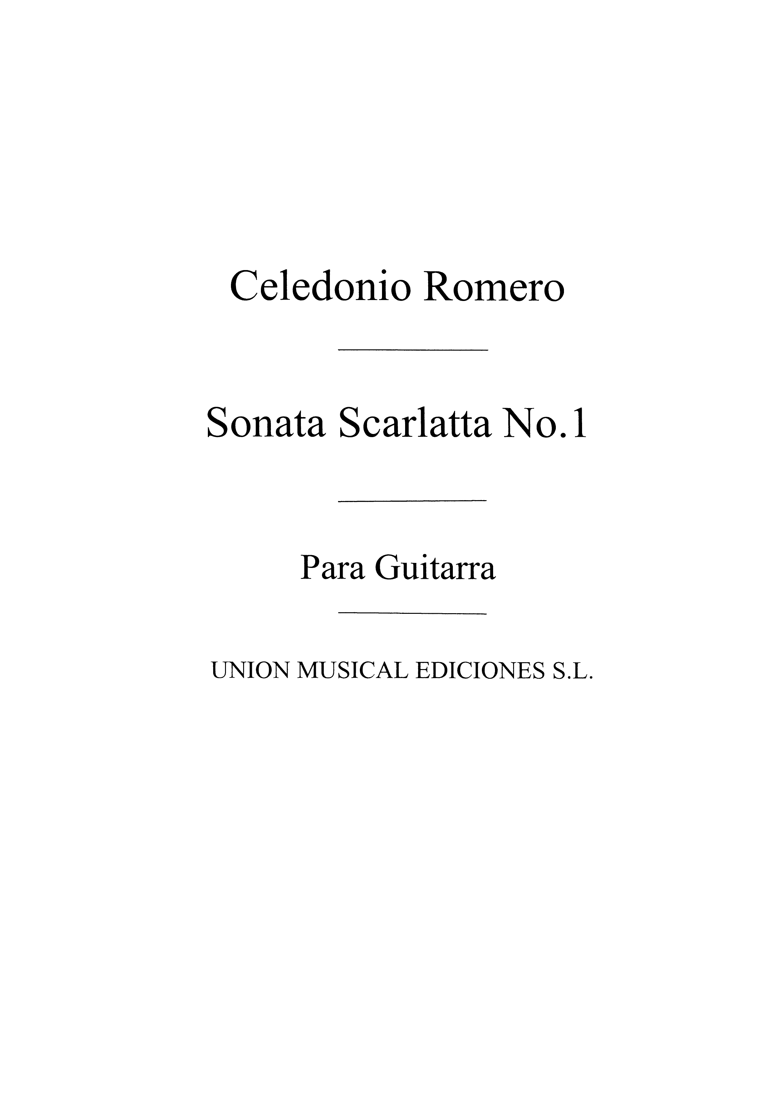 Romero: Sonata Scarlatta No1 for Guitar