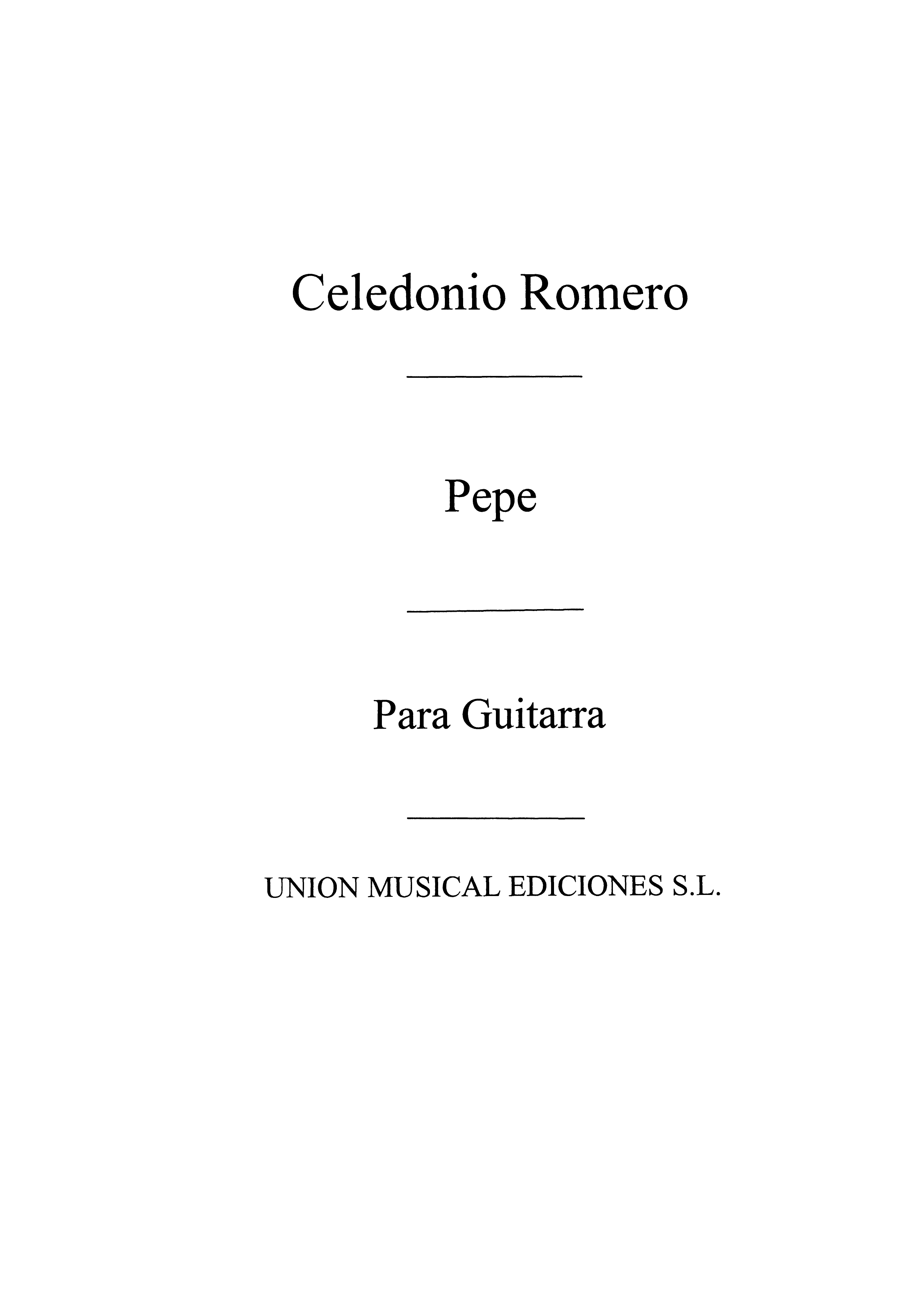 Romero: Pepe Vals for Guitar