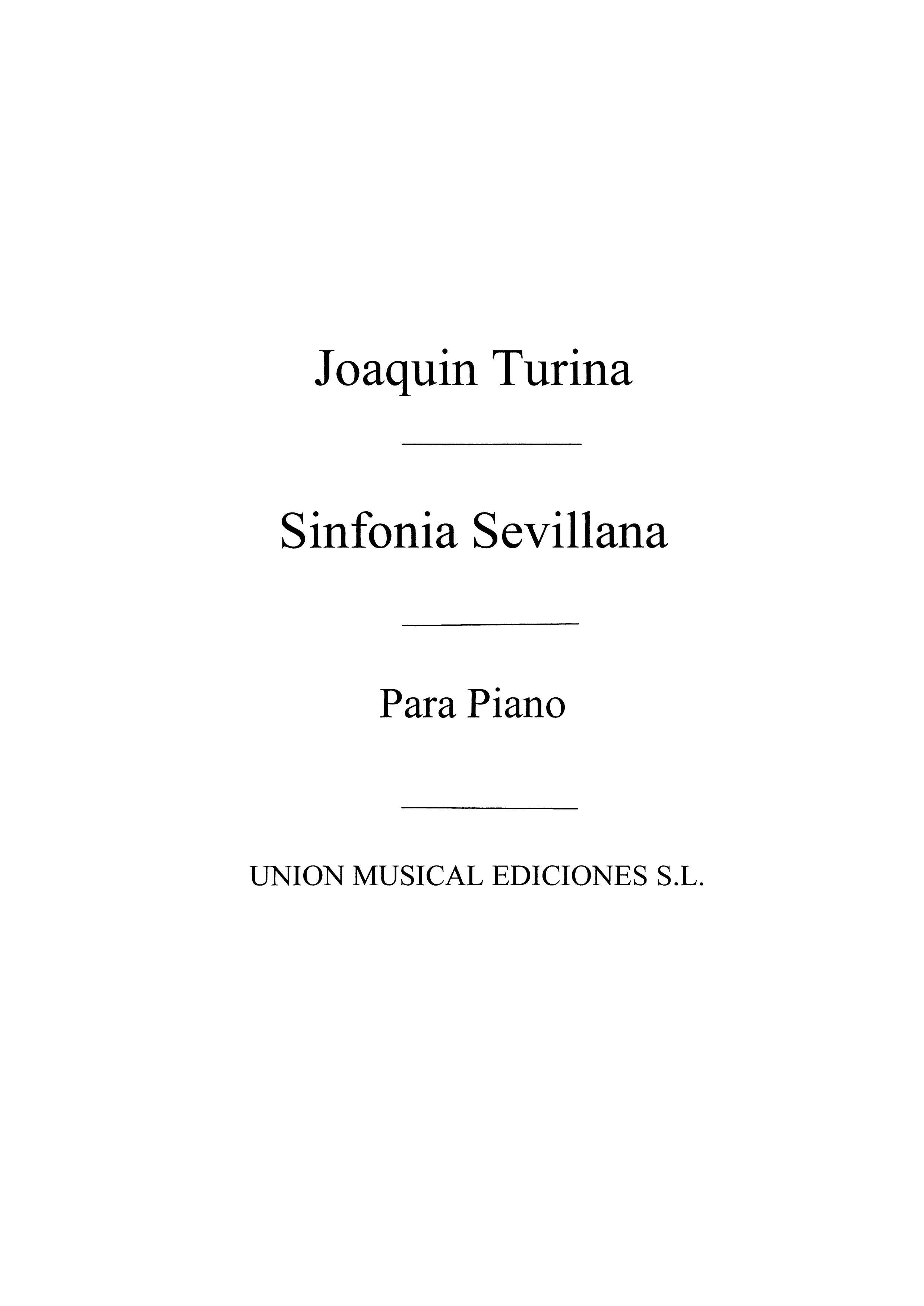 Turina Sinfonia Sevillana Op.23 Piano