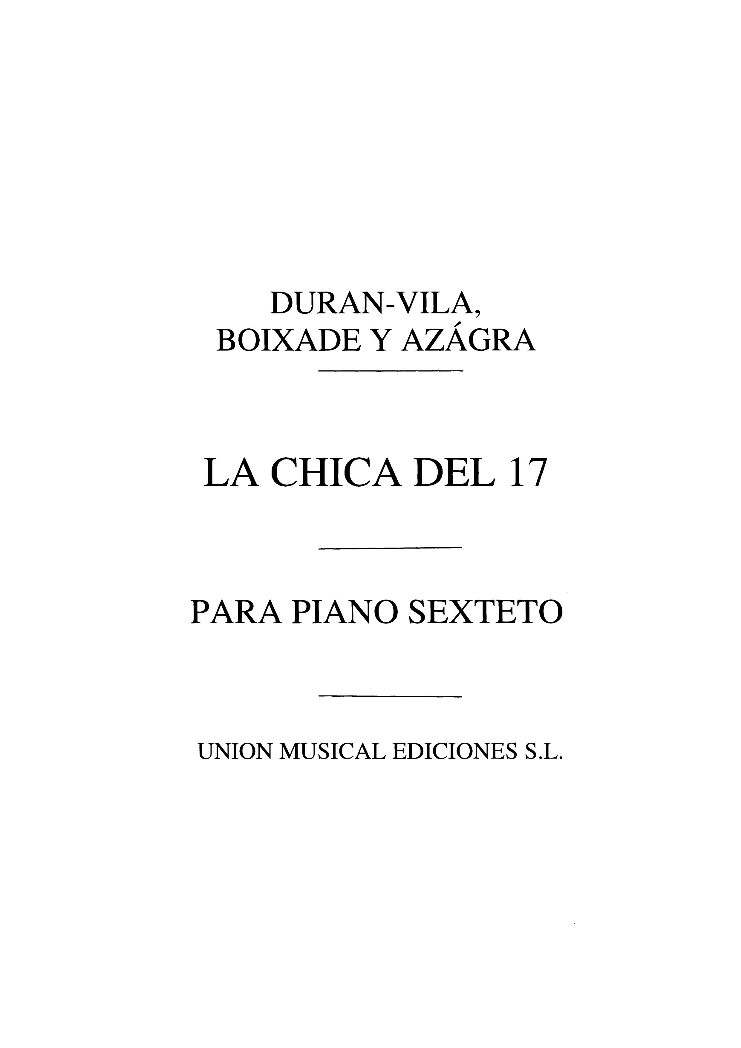 Duran-vila La Chica Del 17 Cancion Piano