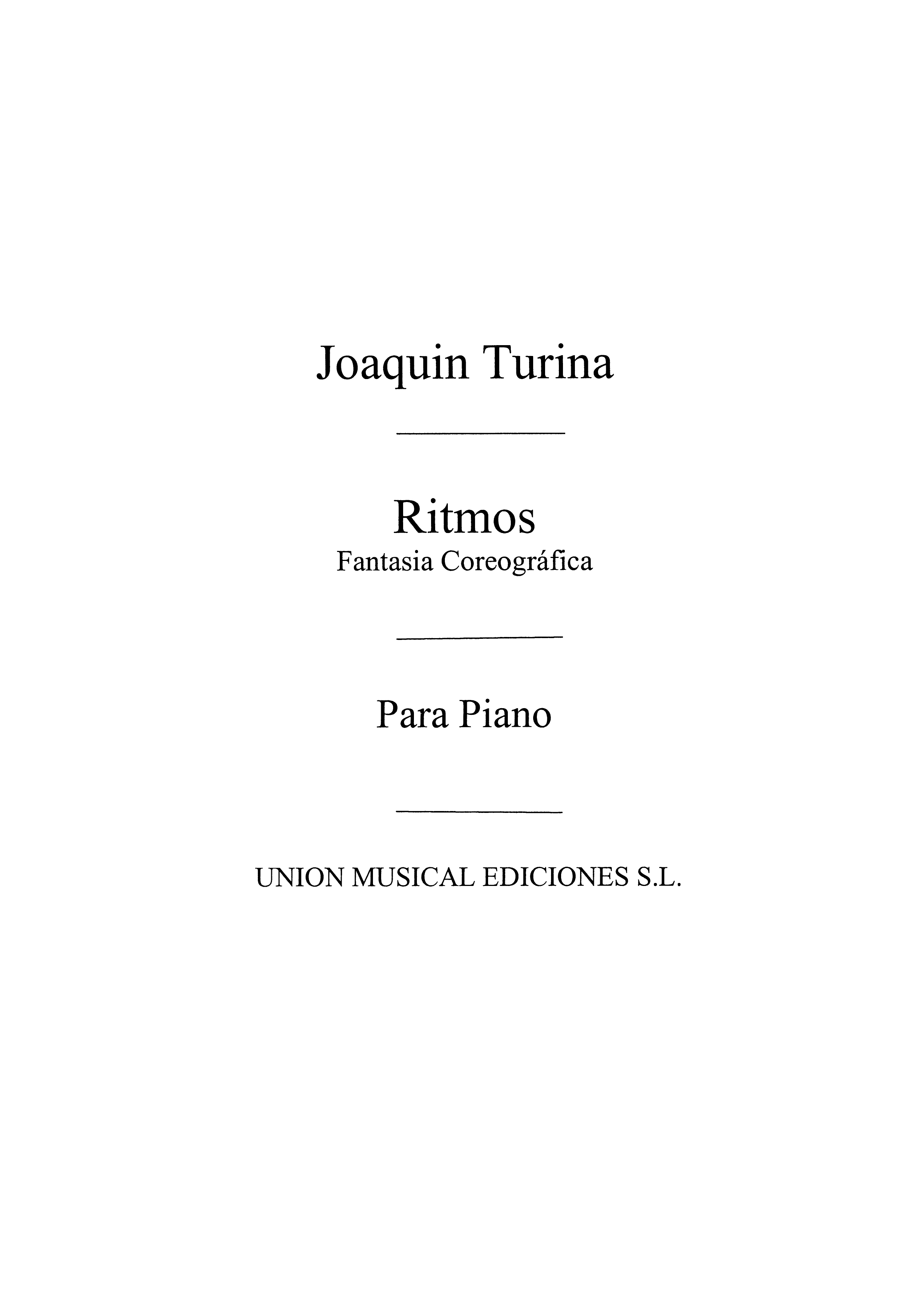 Turina Ritmos Fantasia Coreografica Op.43 Piano