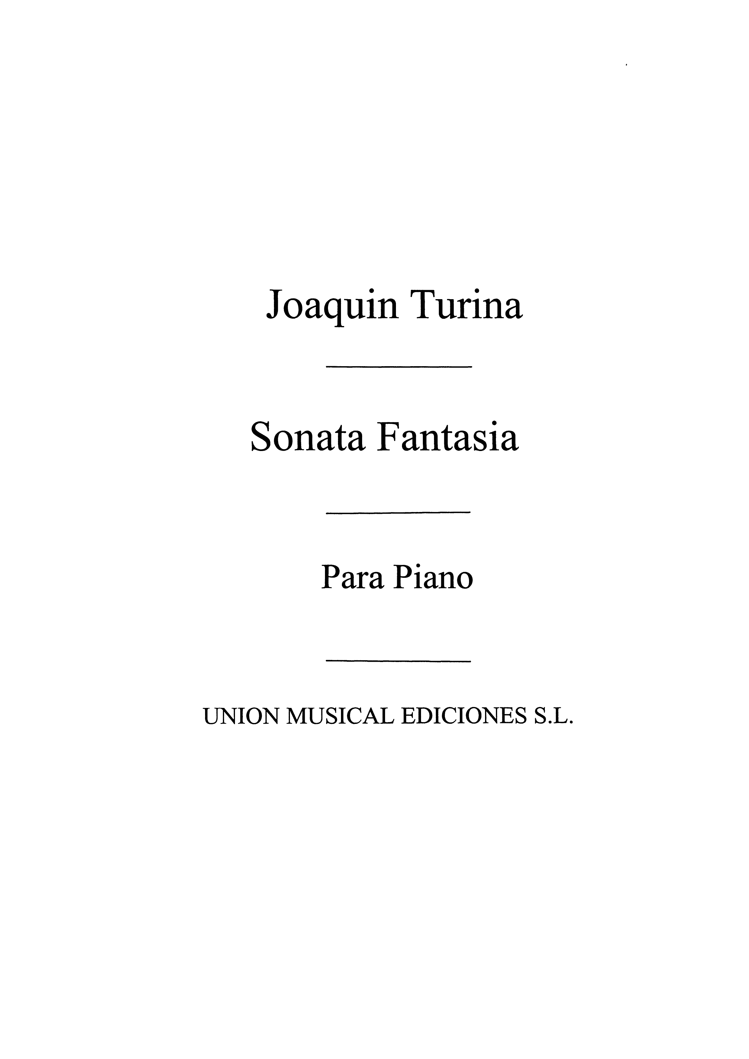 Turina: Sonata Fantasia Op.59 for Piano