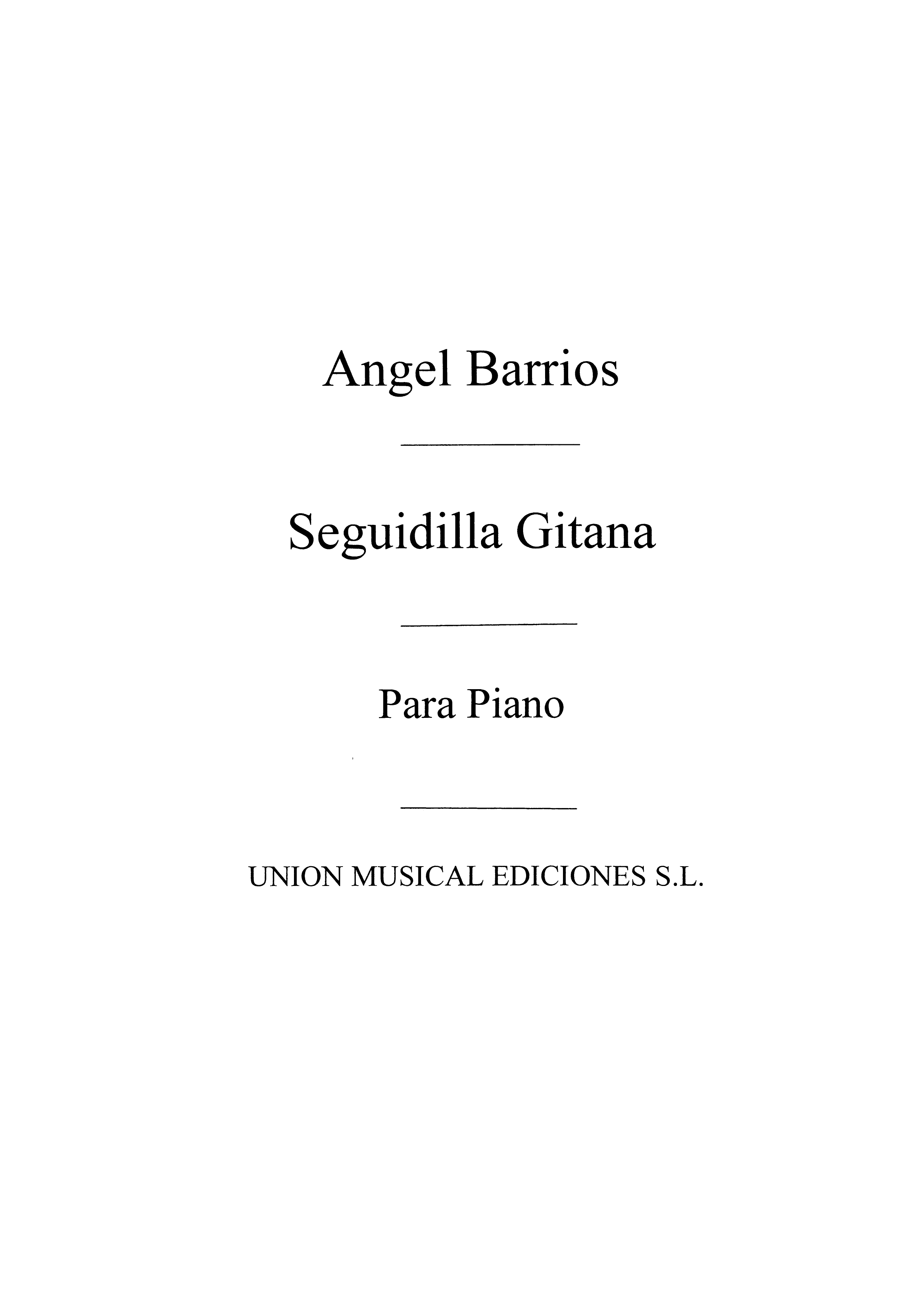 Barrios: Seguidilla Gitana Suite for Piano