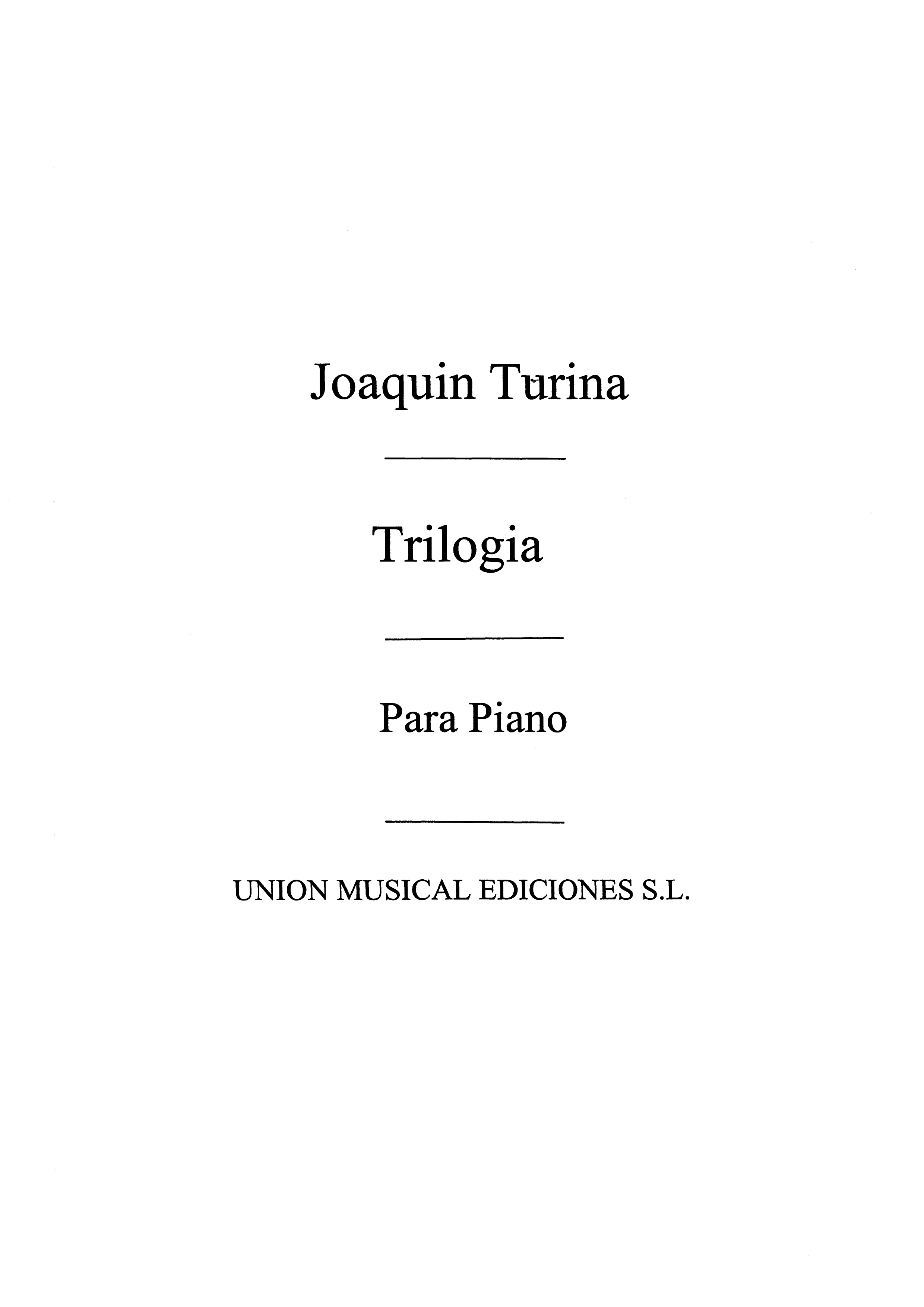 Turina: Hipocrates Op.86 De Trilogia for Piano