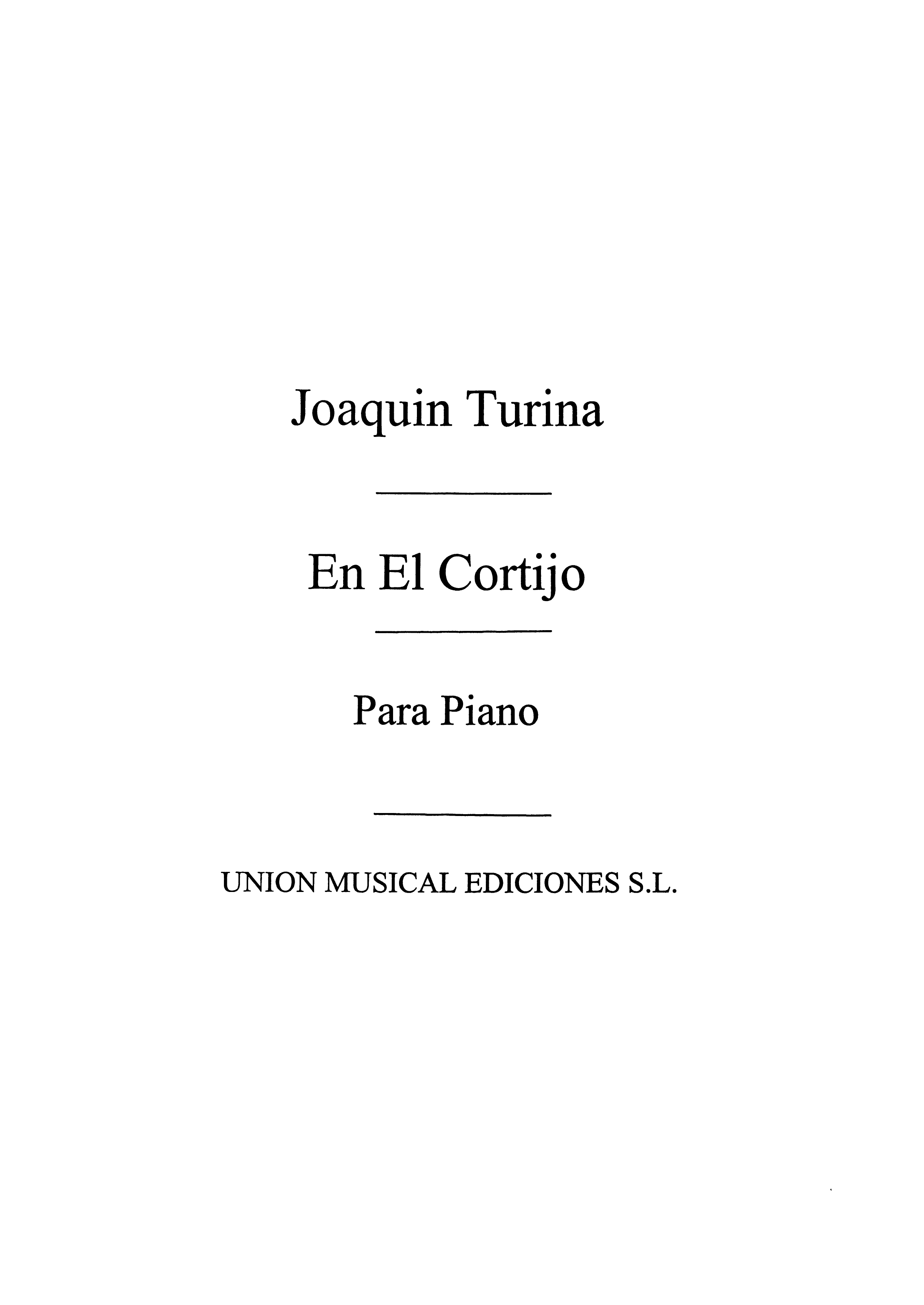 Turina: En El Cortijo Impresiones Andaluzas, Op.92 for Piano