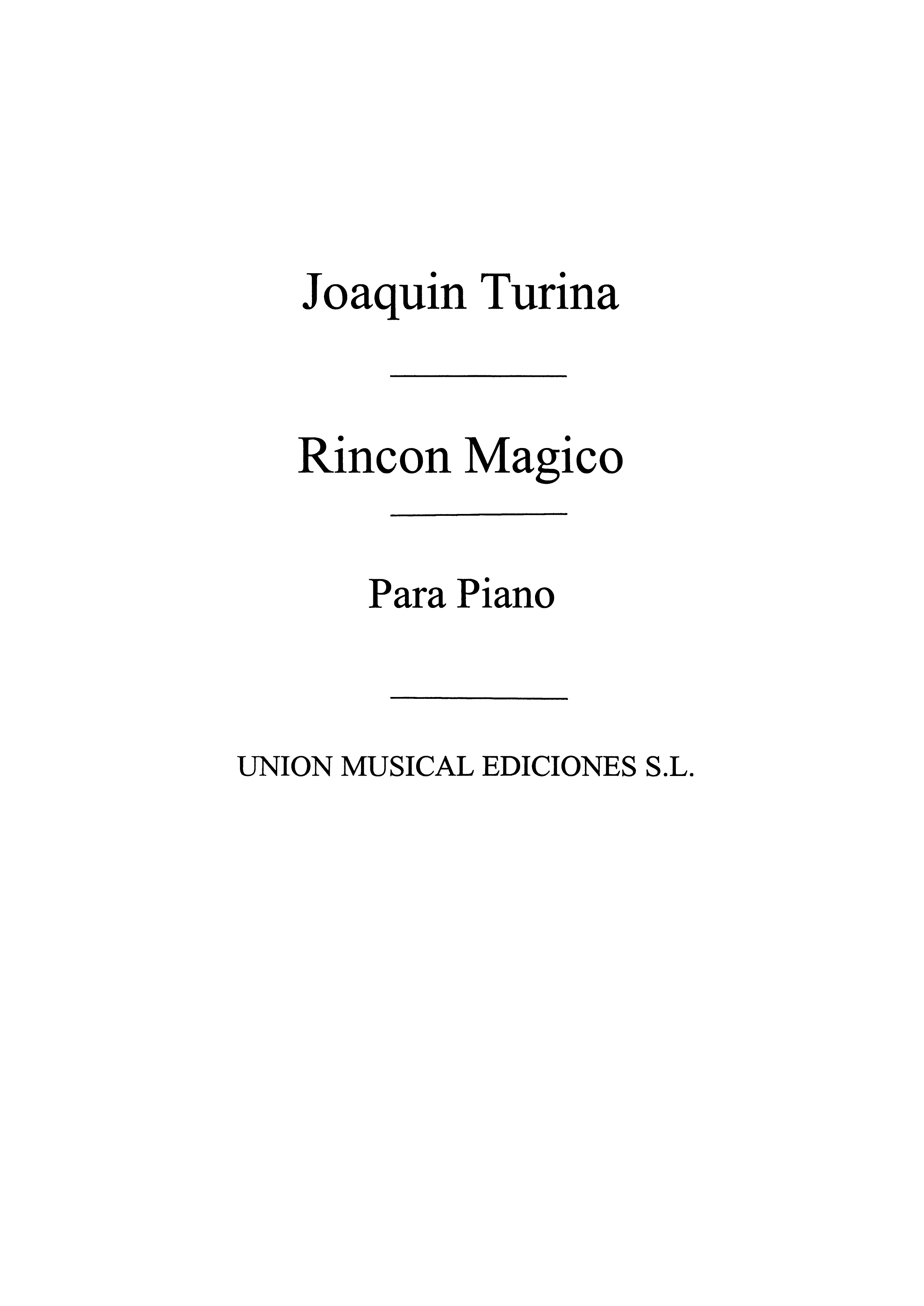 Turina: Rincon Magico for Piano