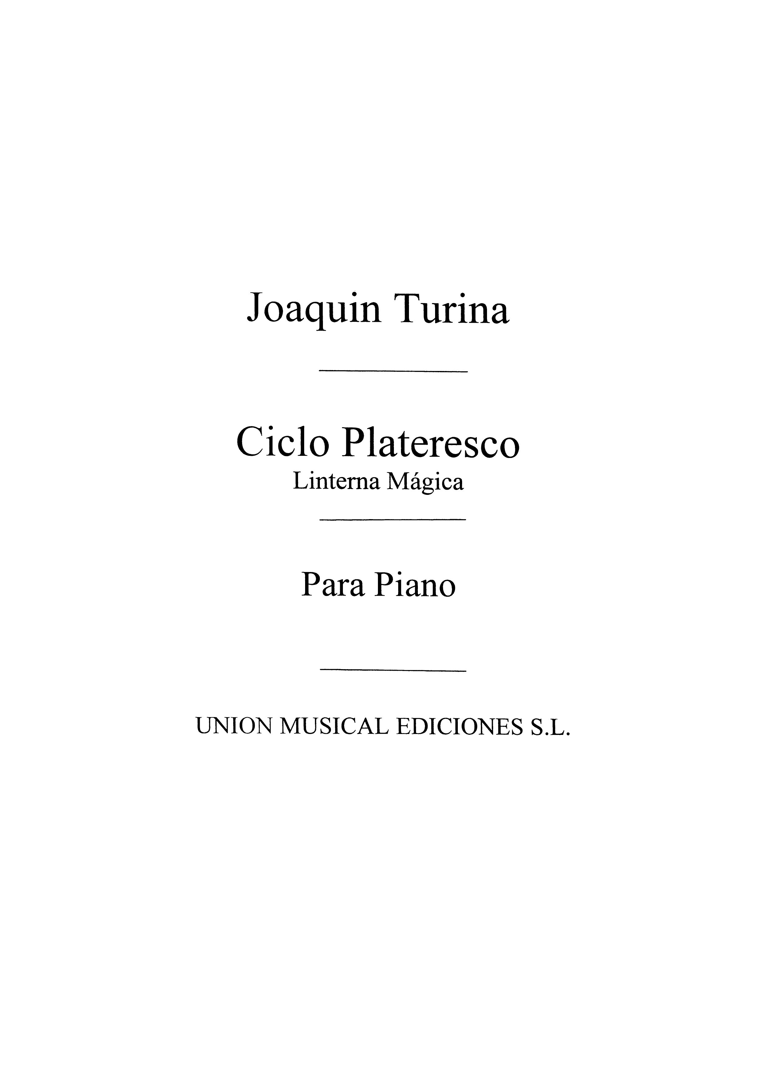 Turina: Linterna Magina Op.101 Ciclo Plateresco for Piano