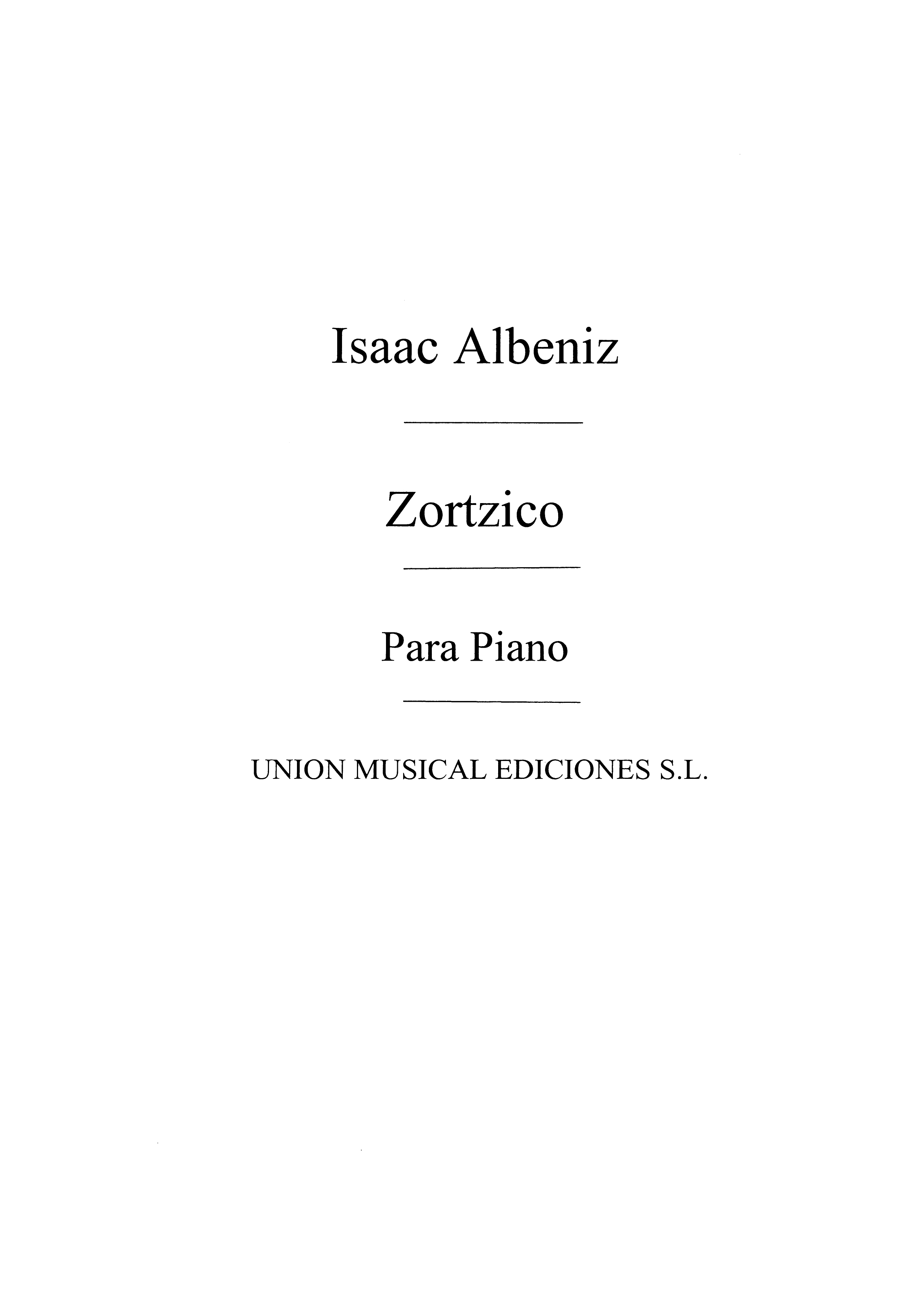 Albeniz: Zortzico for Piano