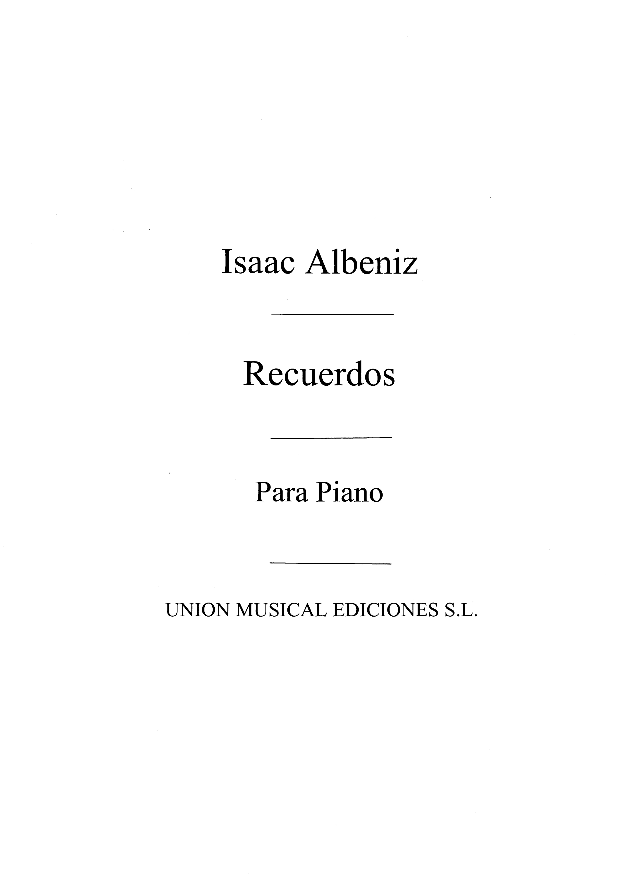 Albeniz: Recuerdos, Mazurka Op.80 for Piano