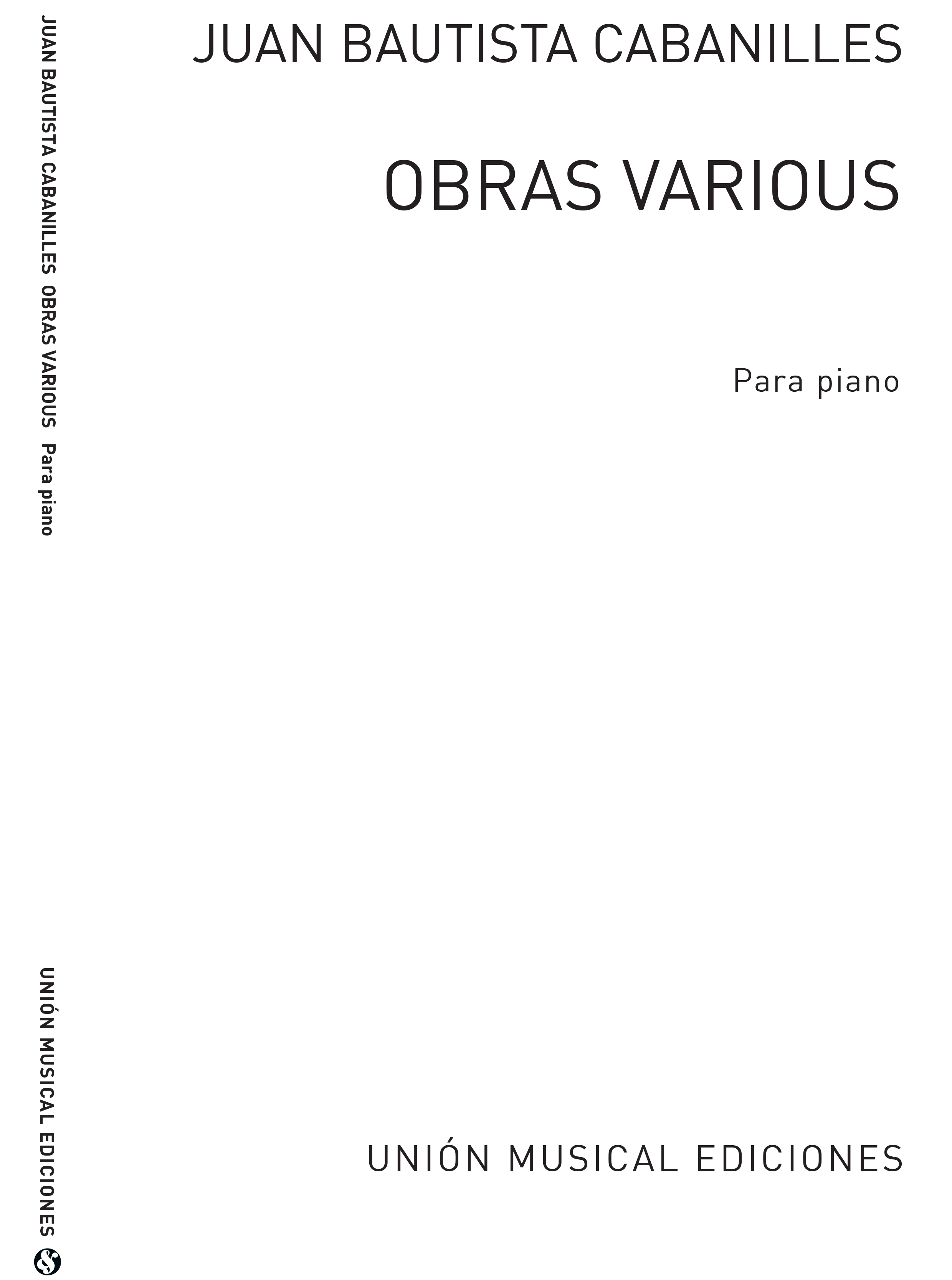 Cabanilles Obras Various (Rev. Climent) Piano