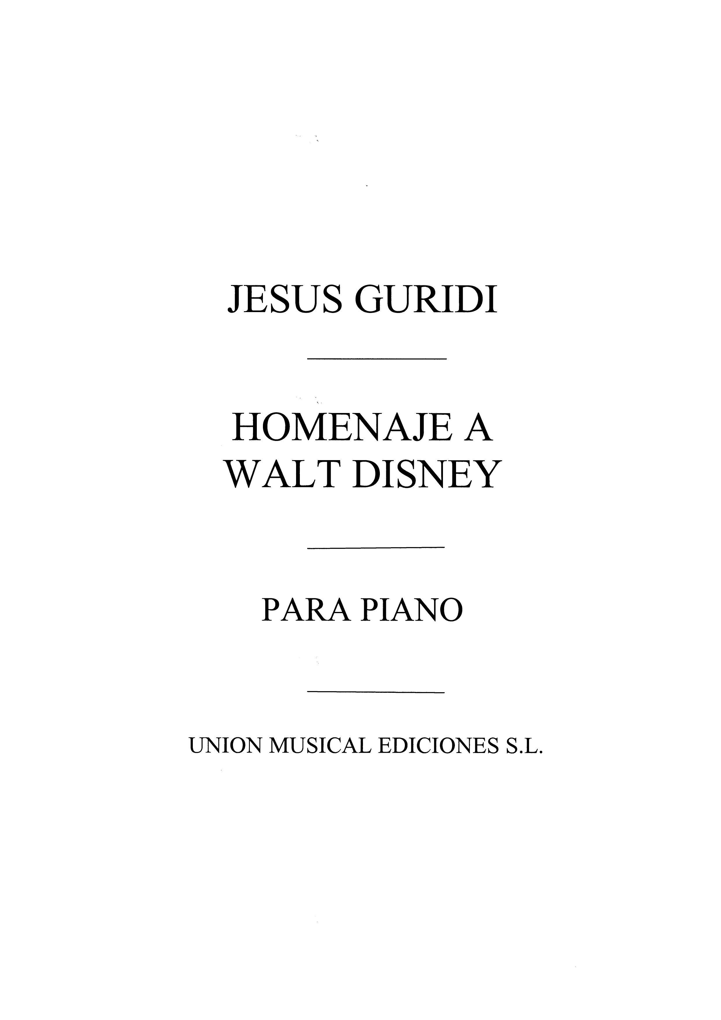 Guridi: Homenaje De Walt Disney