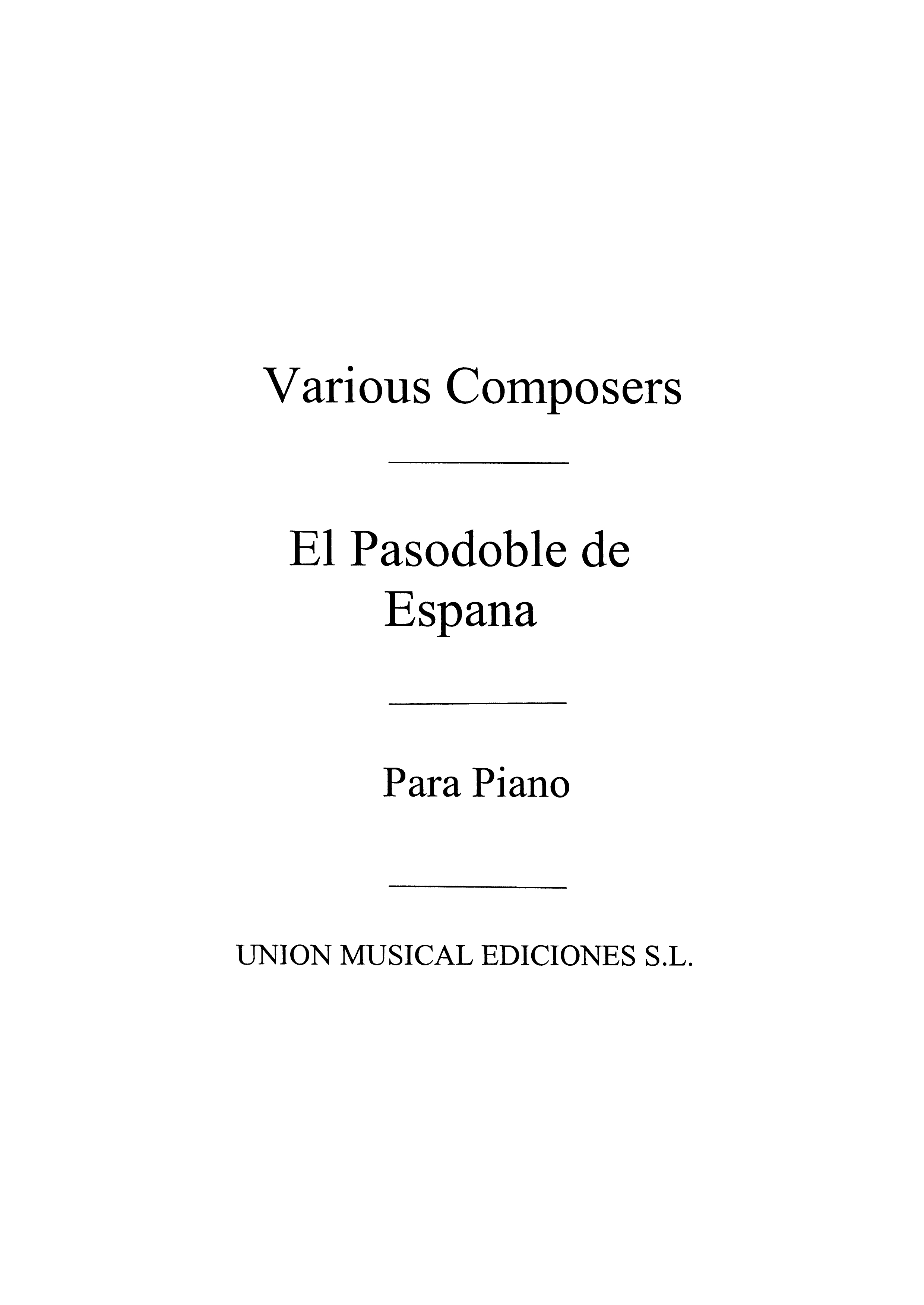 Varios: Album de Pasodobles Toreros for Piano