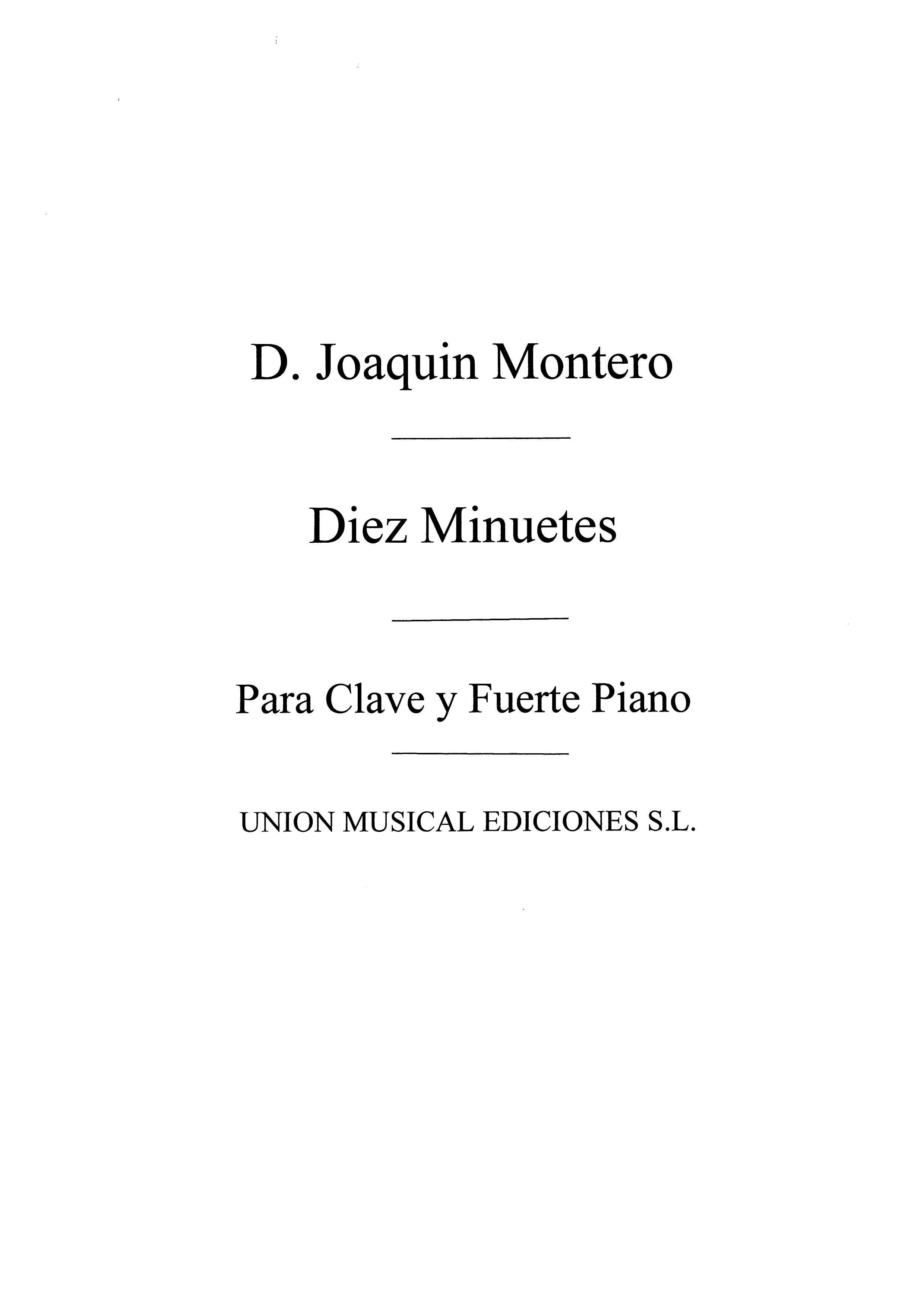 Montero: Diez Minuetes Para Clave Piano