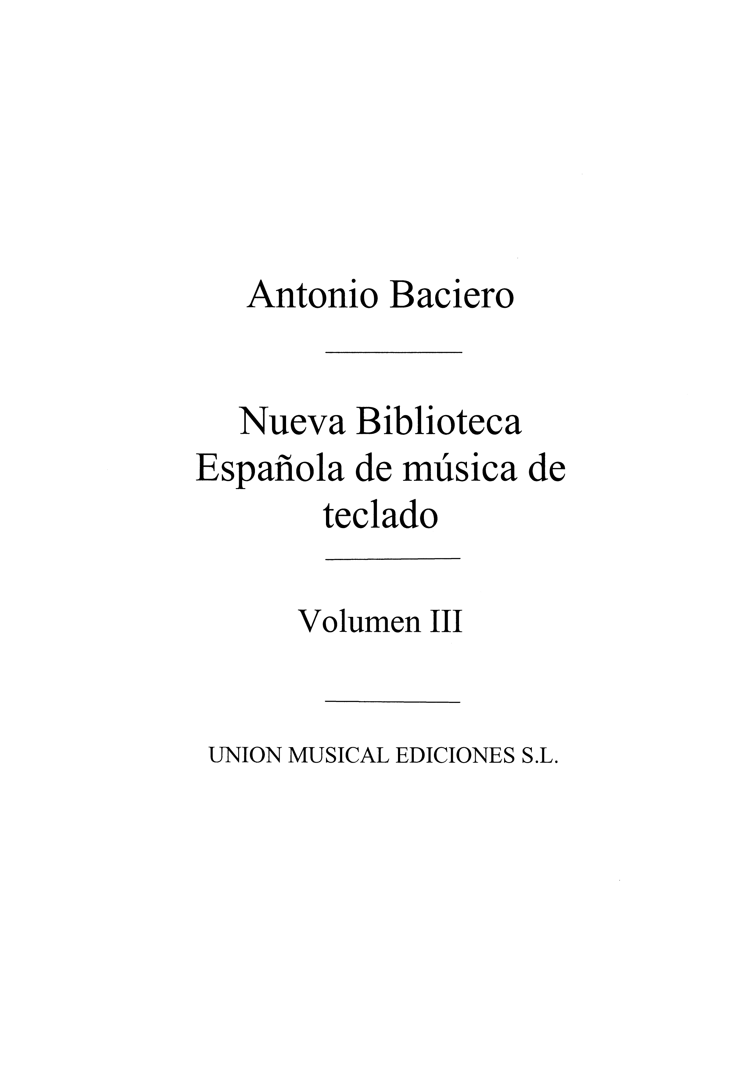 Varios Nueva Biblioteca Espanola De Musica De Teclado Vol.3